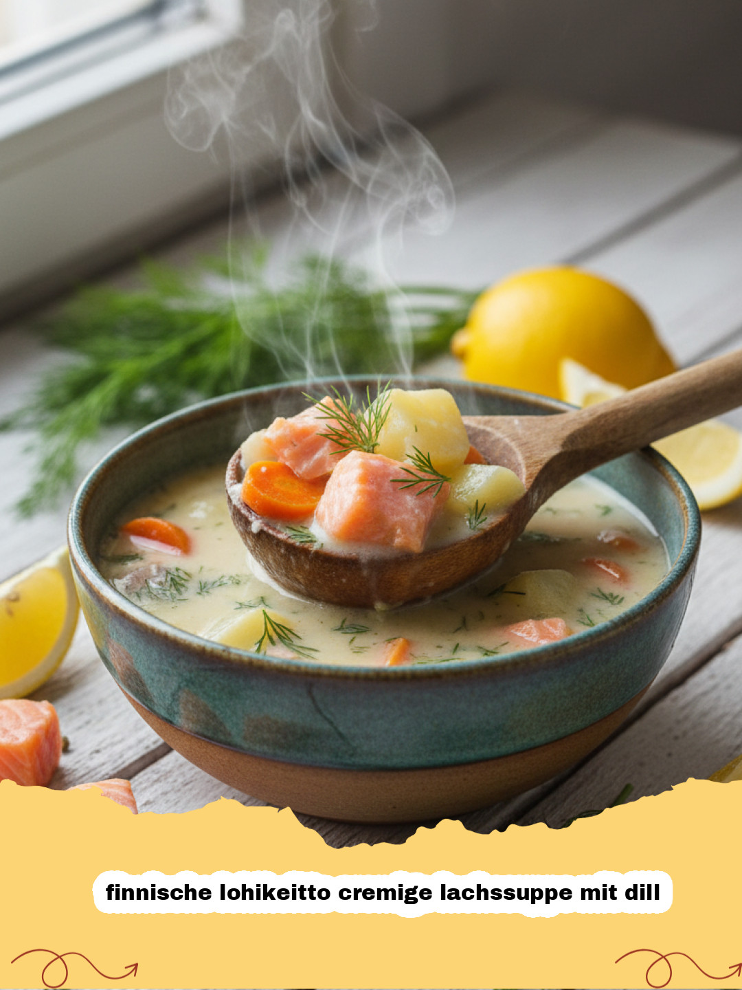 Finnische Lohikeitto: Die ultimative cremige Lachssuppe mit Dill für kalte Tage