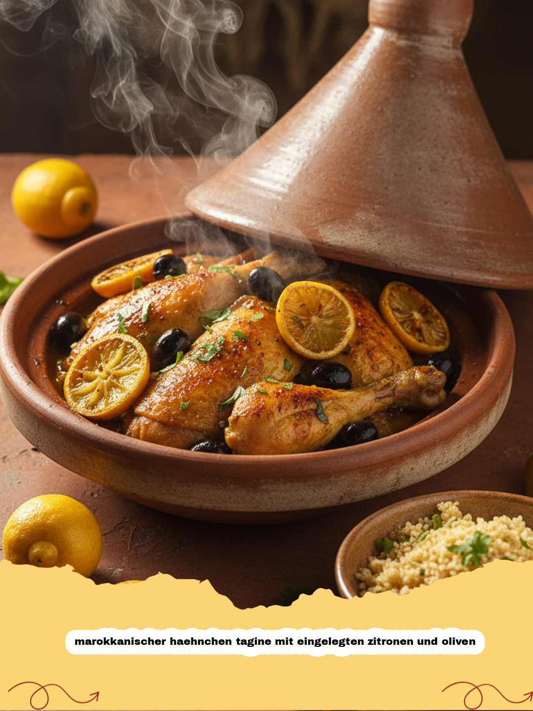 Marokkanischer Hähnchen Tagine mit eingelegten Zitronen und Oliven: Das ultimative Rezept