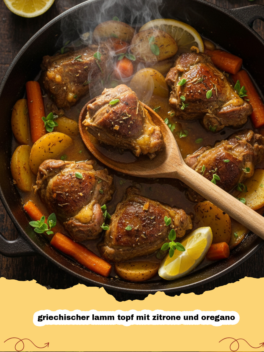 Griechischer Lamm Topf mit Zitrone und Oregano: Ein mediterranes Festmahl