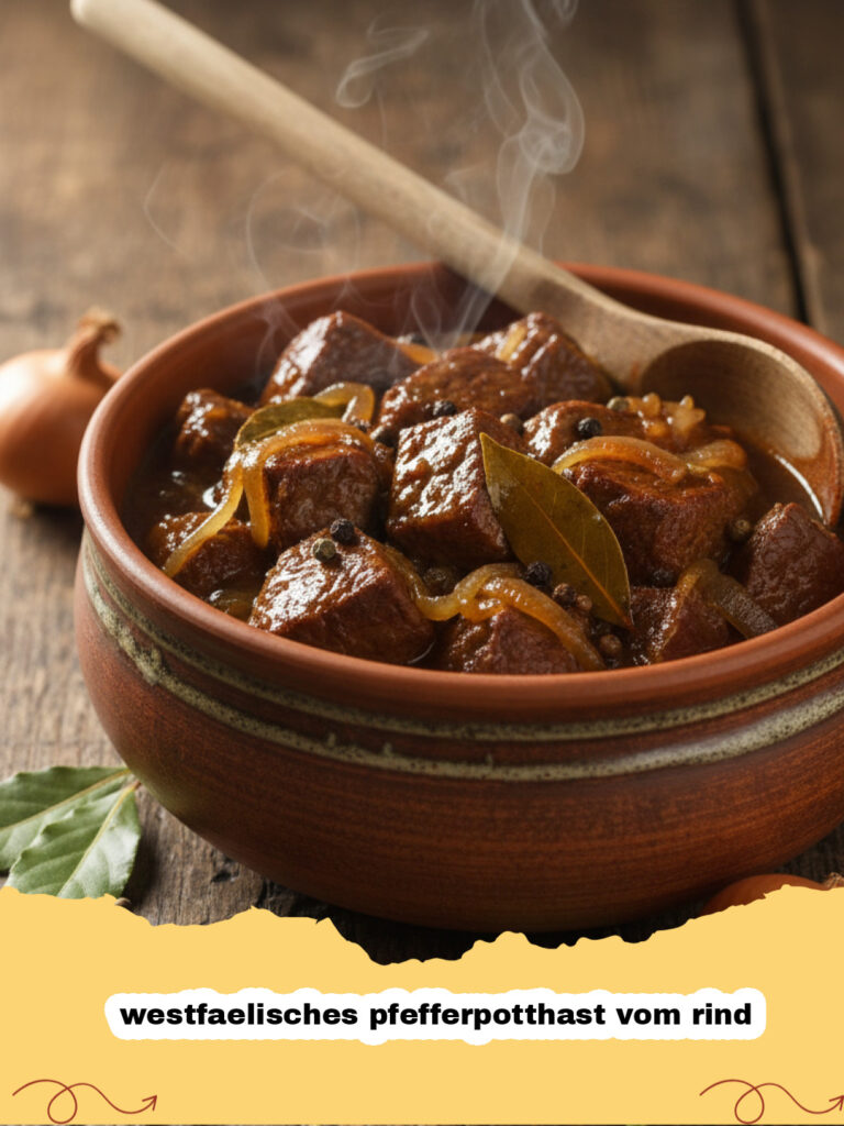 westfaelisches pfefferpotthast vom rind - Westfälisches Pfefferpotthast vom Rind in einem gusseisernen Topf