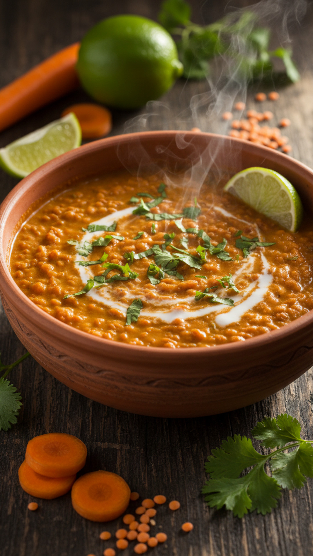 Aromatisches rotes Linsencurry Dal mit Kokosmilch Preparation