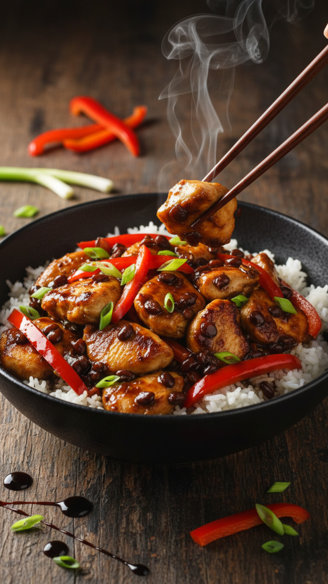 Blitzschnelles Asiatisches Hähnchen-Pfannengericht mit Schwarzer Bohnensauce Preparation