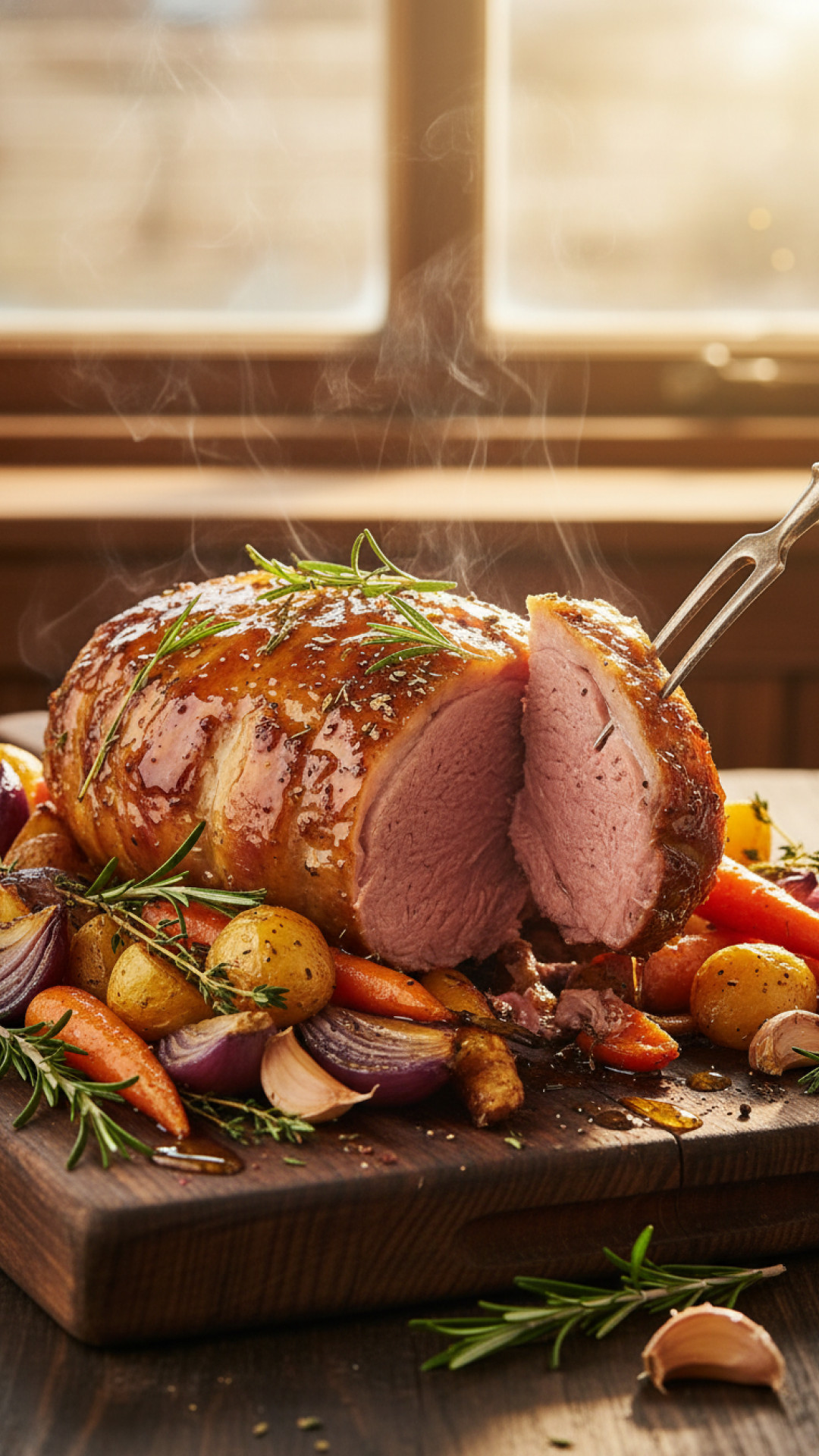 Britischer Rosmarin-Honig Lammbraten mit Ofengemüse Preparation