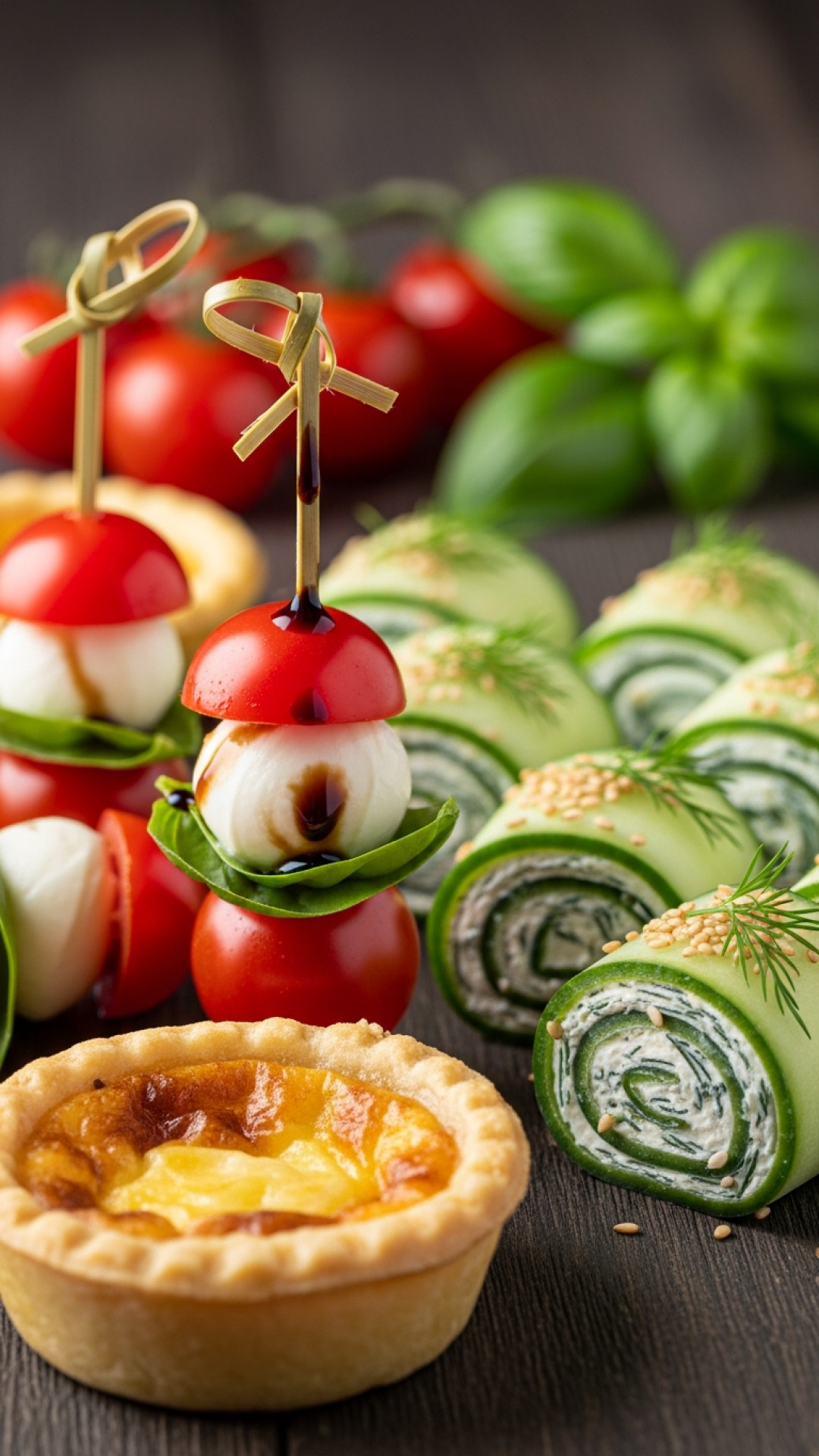 Bunte Frischkäse-Häppchen mit Lachs und Gurke Preparation