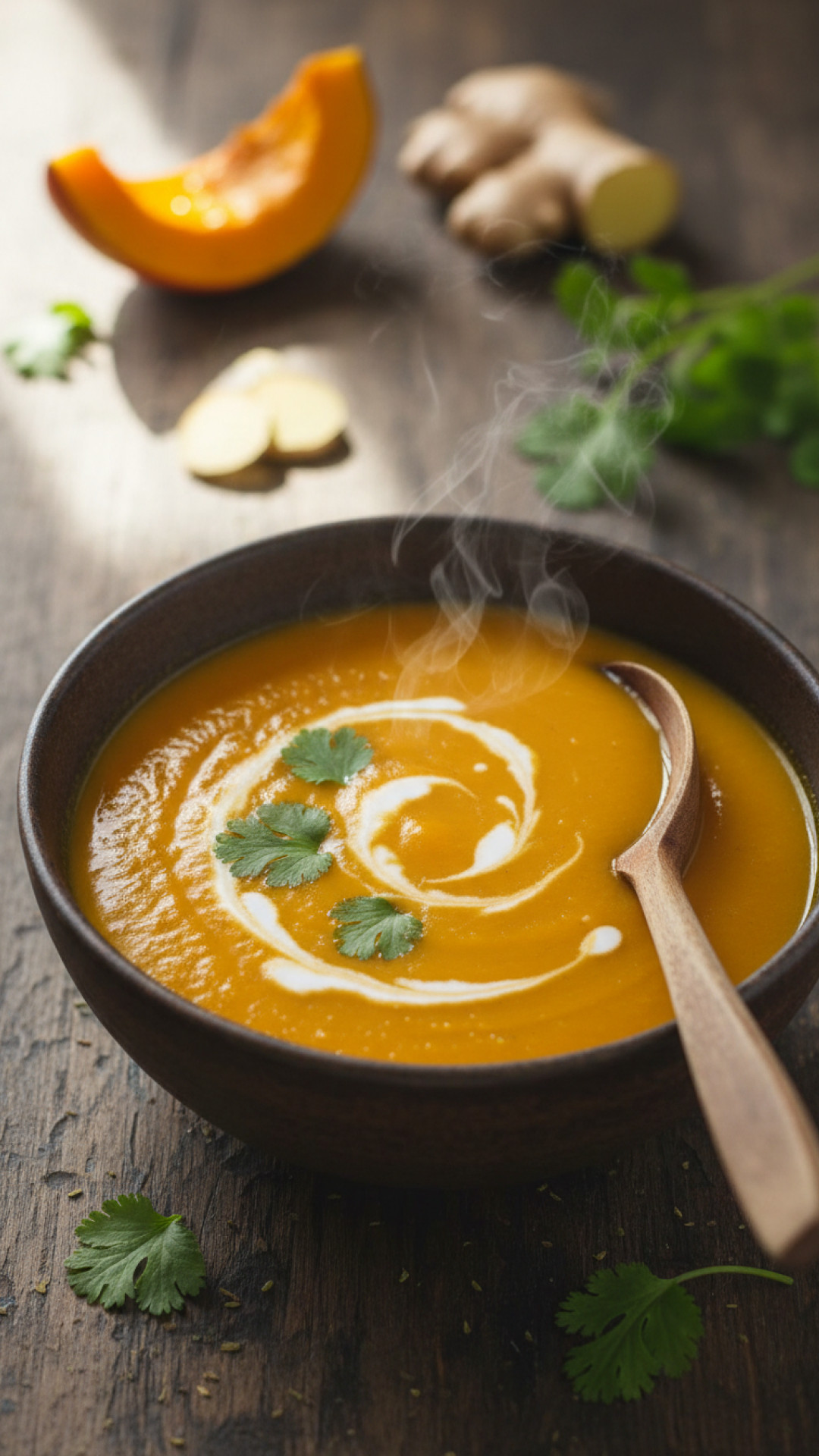 Cremige Kürbis-Ingwer-Suppe mit Kokosmilch Preparation