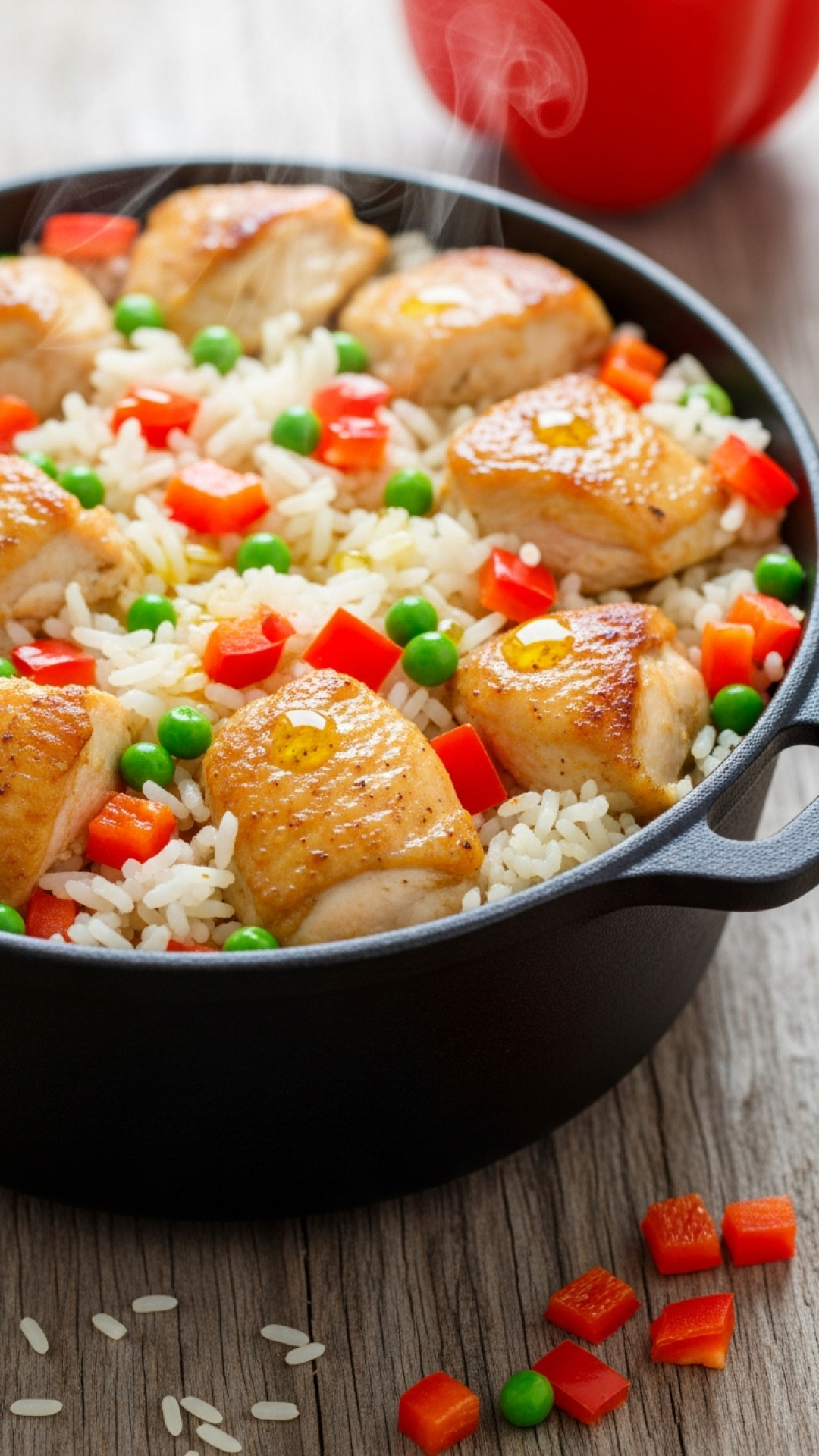 Cremige One Pot Pasta mit buntem Gemüse Preparation