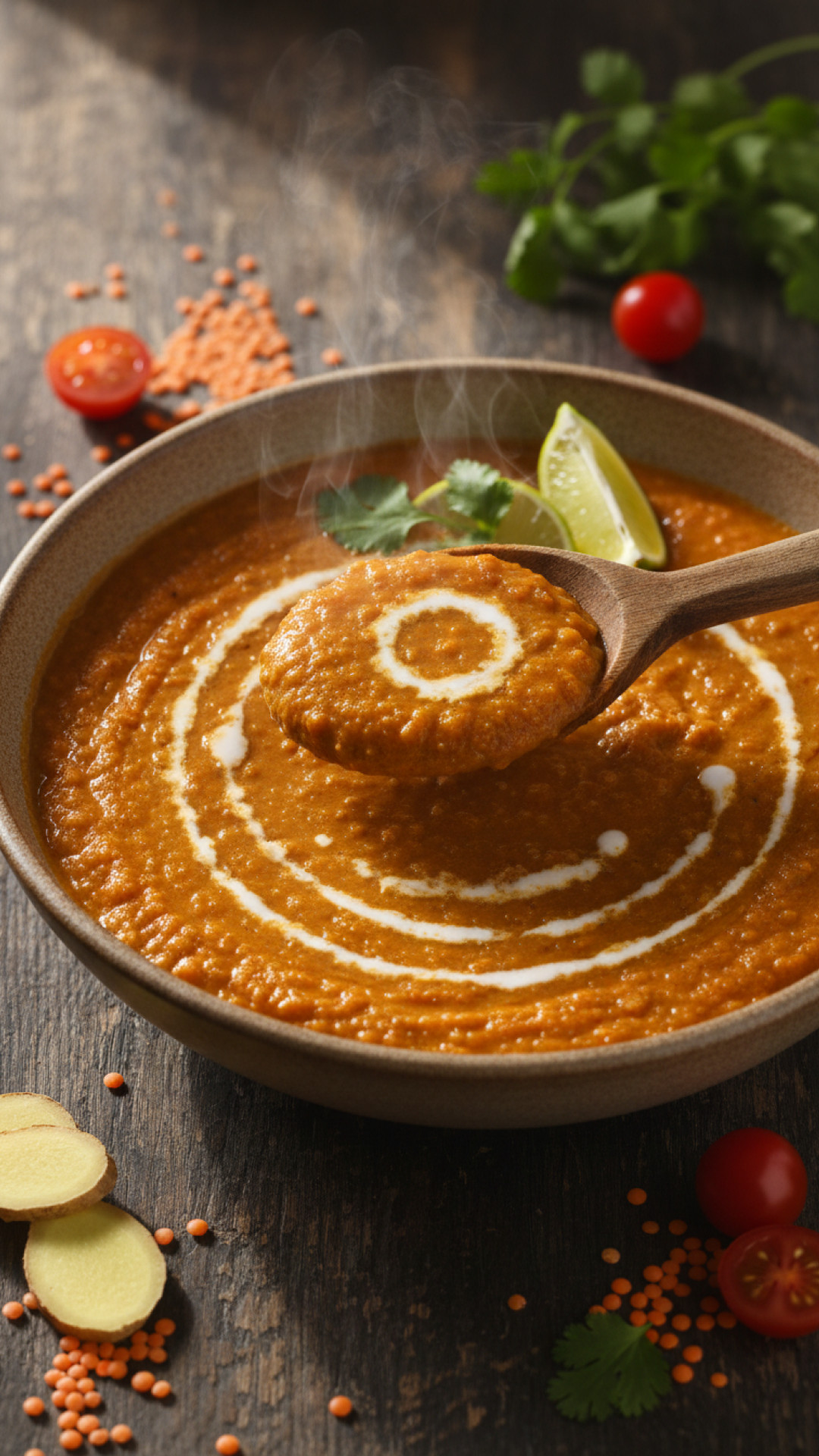 Cremiges Rotes Linsen-Kokos-Curry Preparation