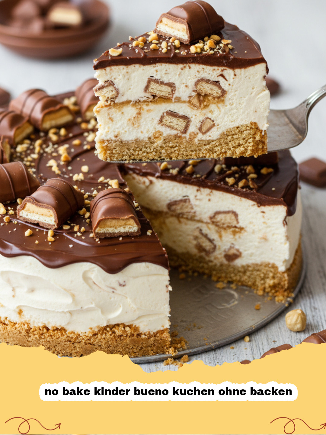 Cremiger No Bake Kinder Bueno Kuchen ohne Backen – Ein Rezept für Schokoholics