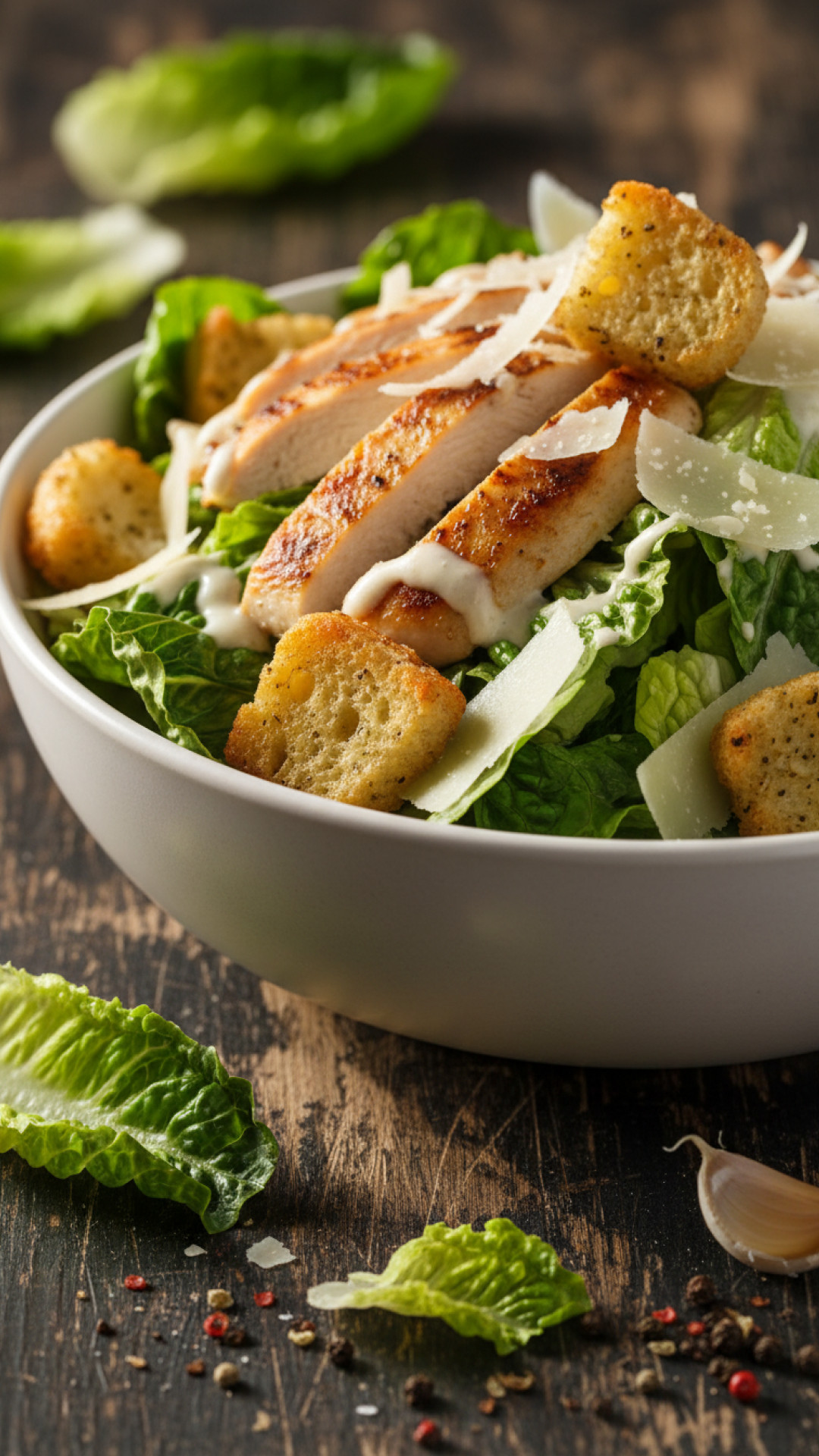 Der Ultimative Hähnchen Caesar Salat mit Knoblauchcroutons Preparation