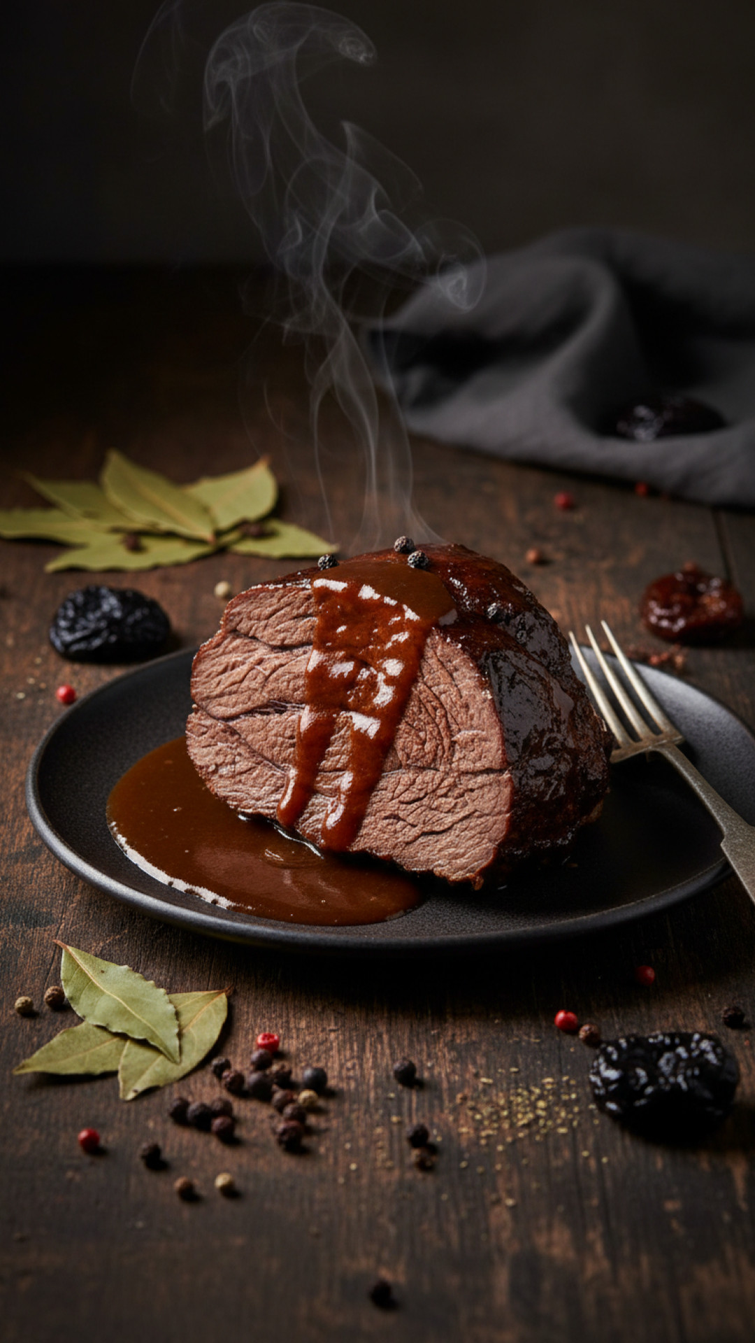 Deutscher Rinder Sauerbraten mit Lebkuchensosse Preparation