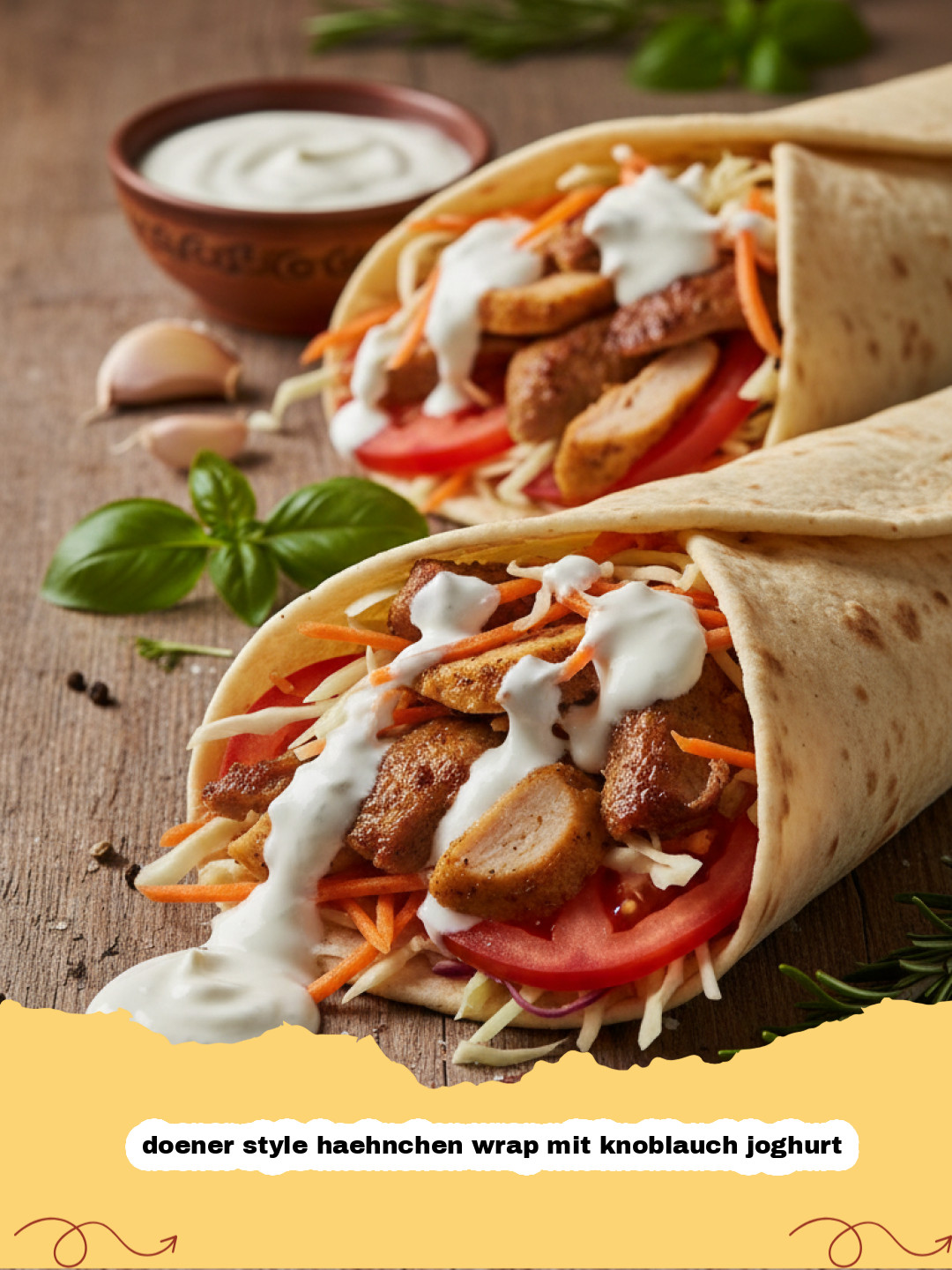 Der Traum vom Feierabend: Dein Eigener Doener Style Hähnchen Wrap mit Knoblauch Joghurt!