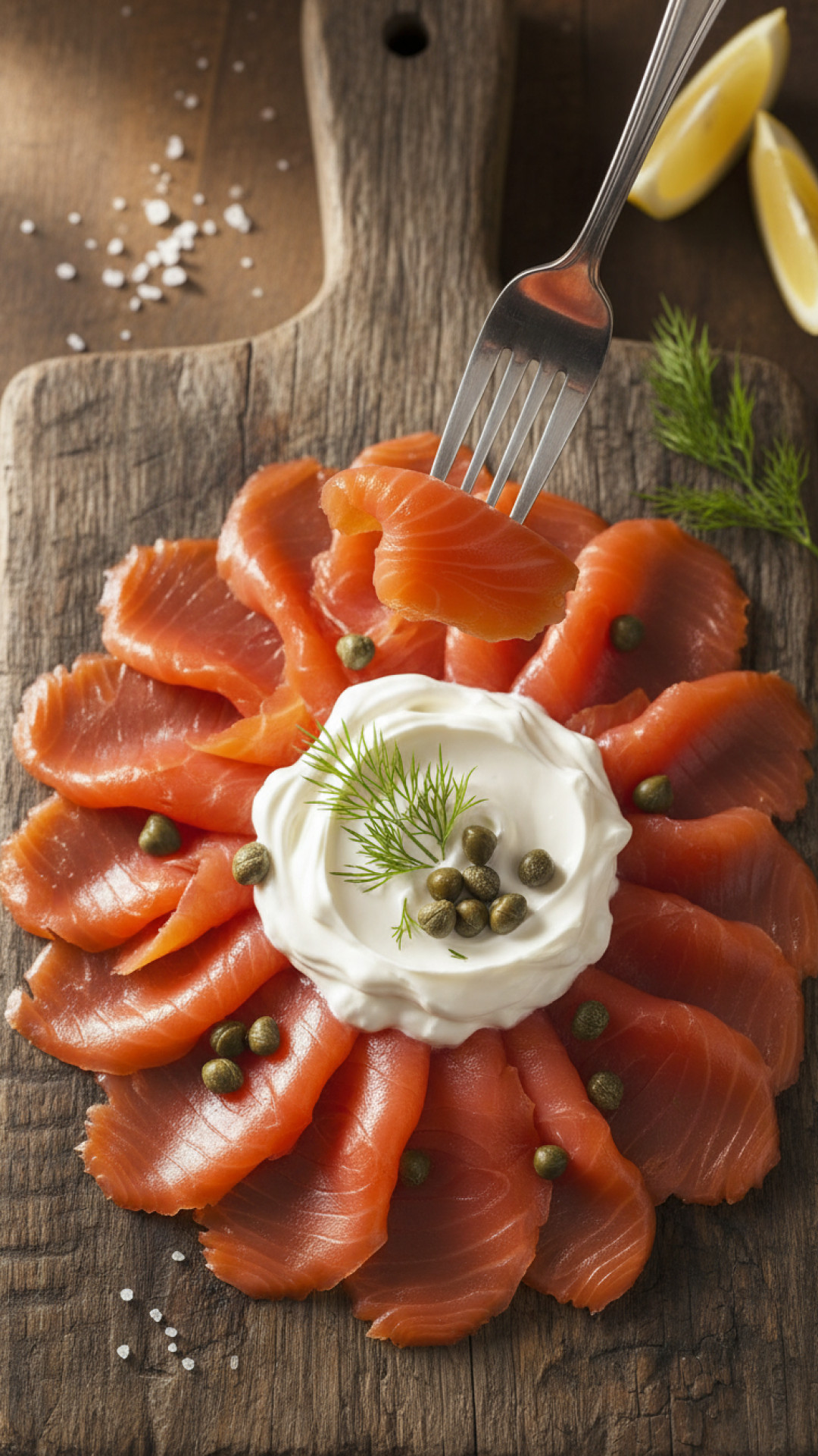 Edle Räucherlachs-Röllchen mit Kräutern Preparation