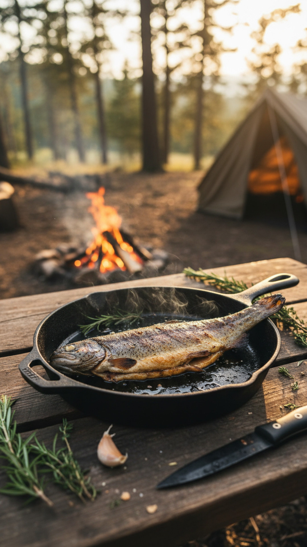 Einfache One-Pot Pasta für den Campingkocher Preparation