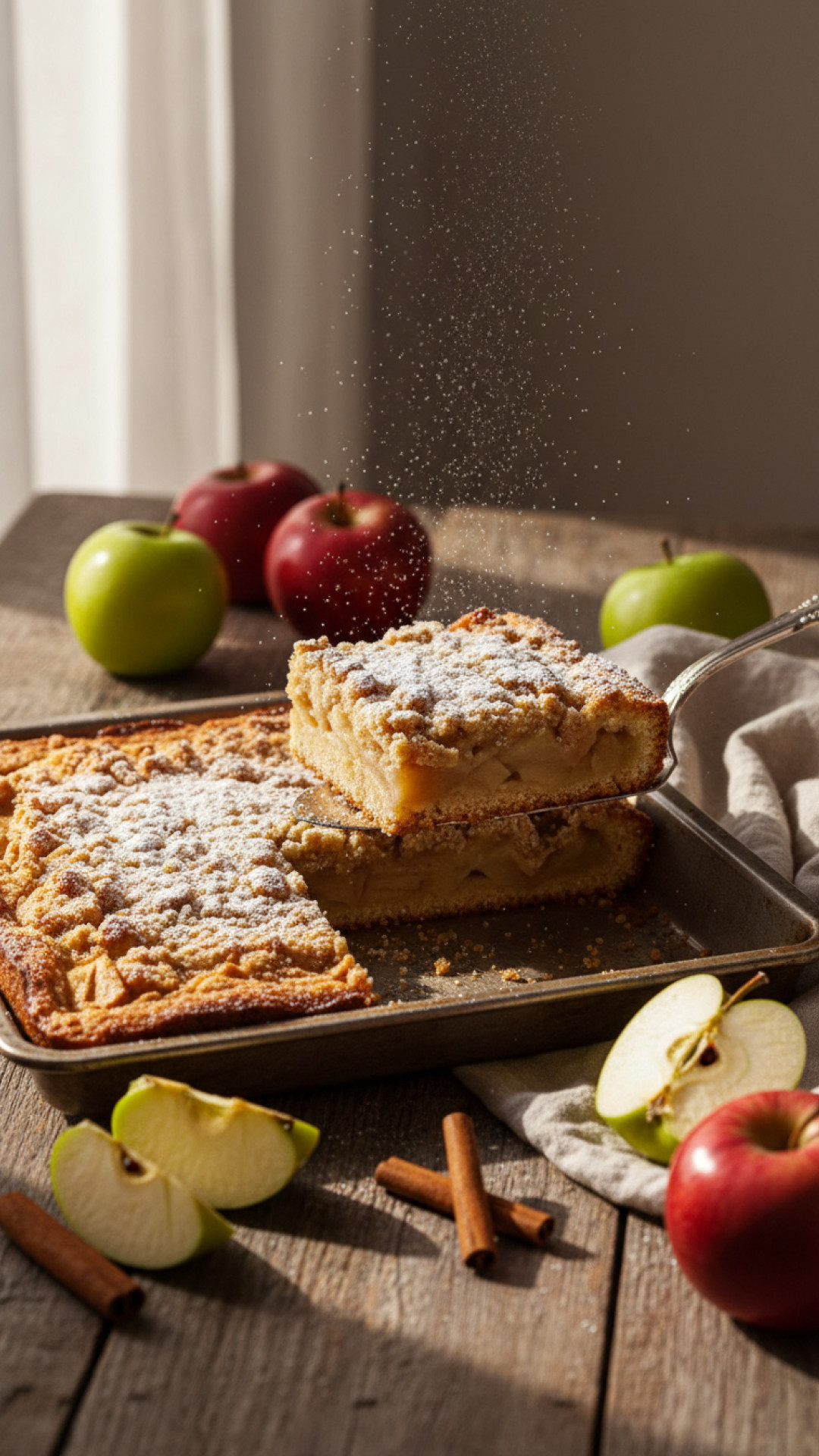 Einfacher Deutscher Apfelkuchen vom Blech Preparation