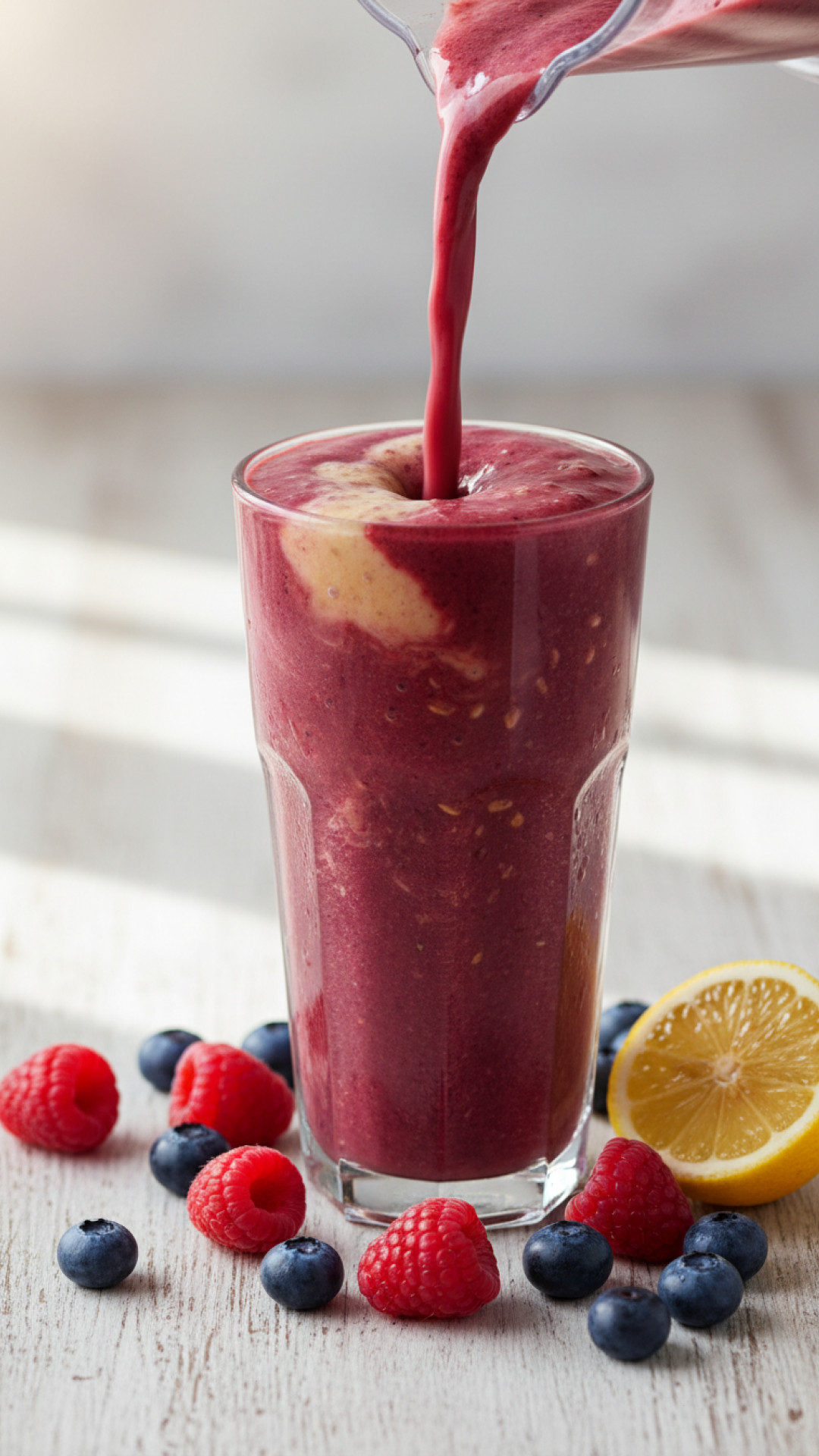 Energie Booster Beeren-Ingwer-Smoothie mit Haferflocken Preparation