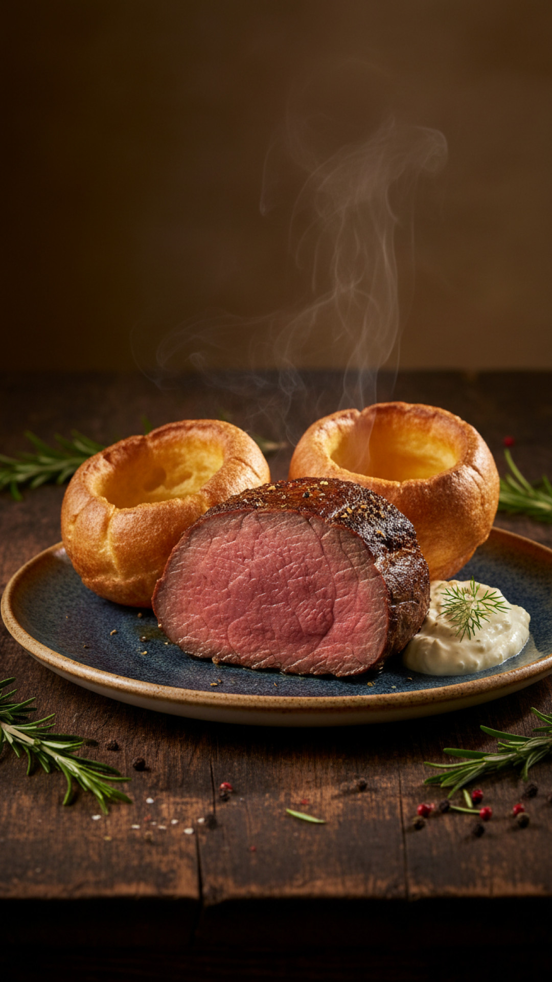 Englisches Roastbeef mit Yorkshire Pudding und Meerrettichsoße Preparation