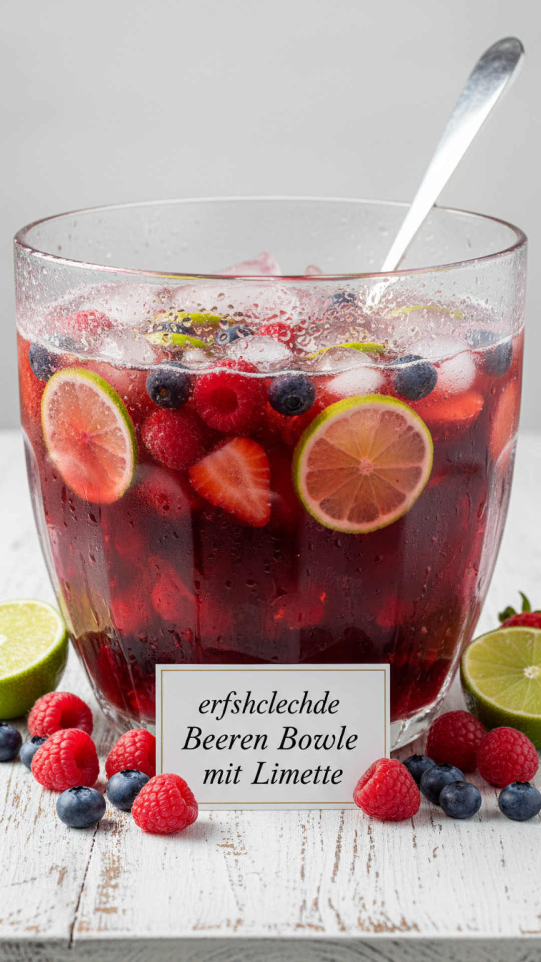 Erfrischende alkoholfreie Beeren Bowle mit Limette Preparation