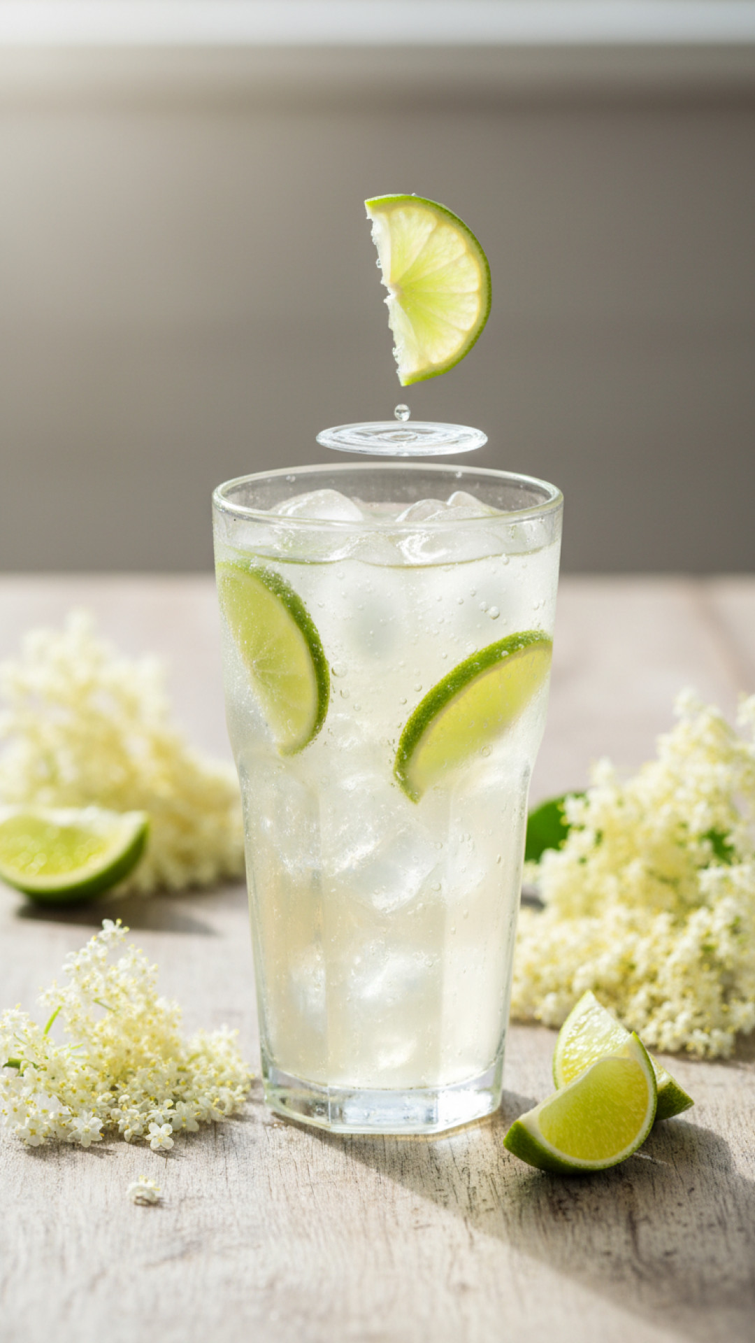 Erfrischende Holunderblüten Limonade Preparation
