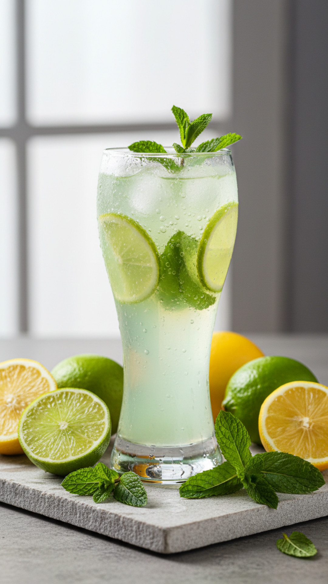 Erfrischende Limetten-Minz-Limonade Preparation