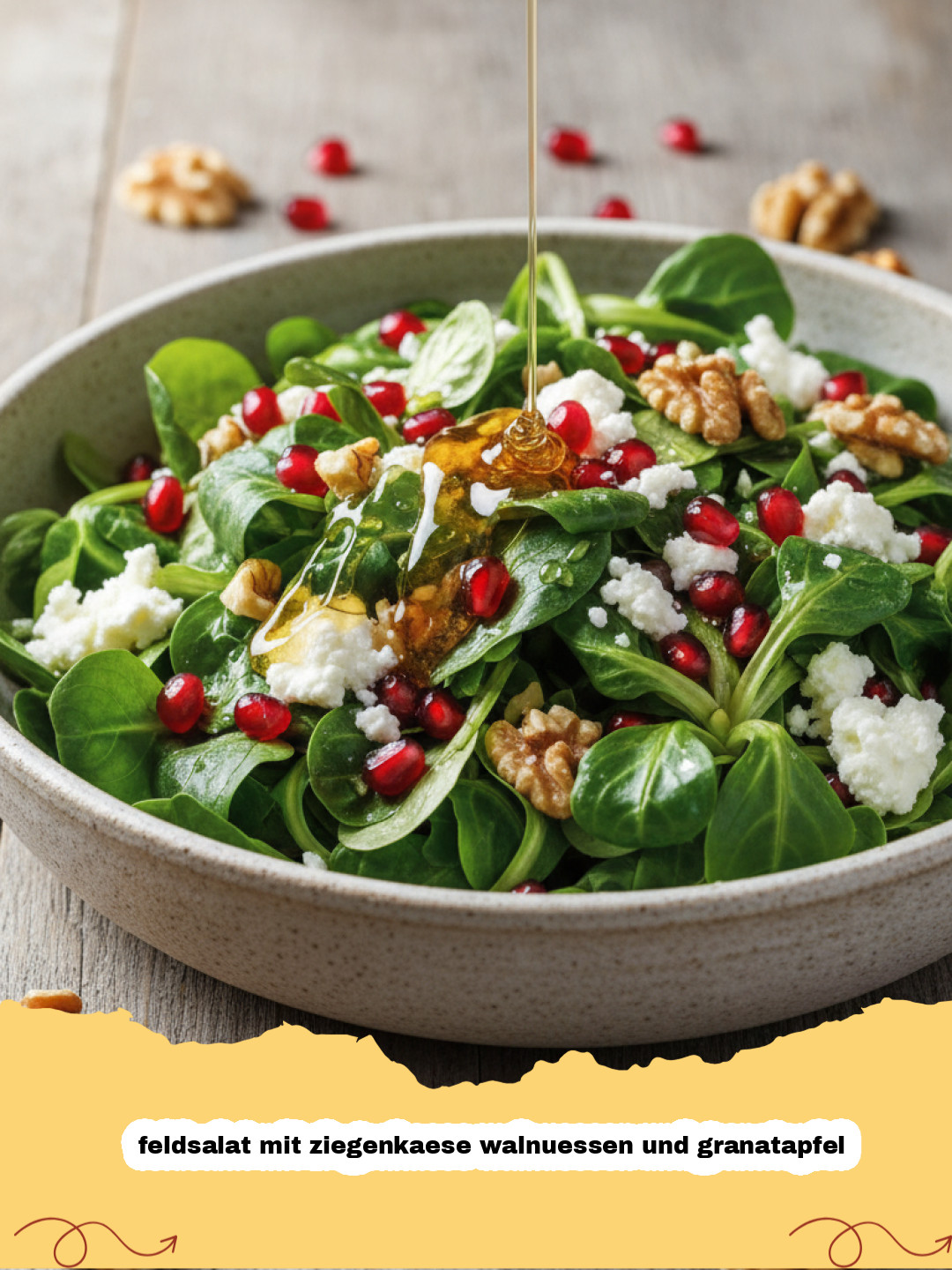 Feldsalat mit Ziegenkäse, Walnüssen und Granatapfel: Das ultimative Herbstrezept