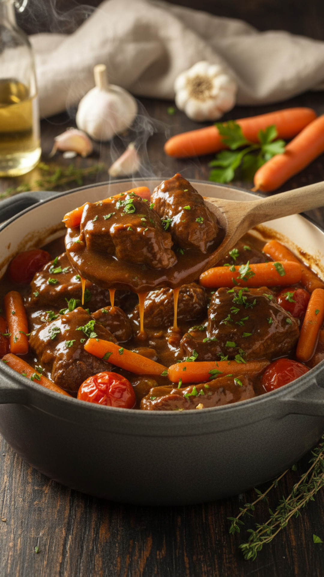 Franzoesische Daube de Boeuf – Zart geschmortes Rind mit Provence Gemuese Preparation