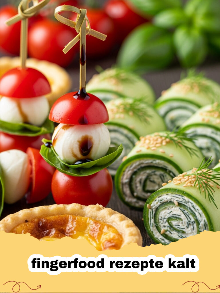 Bunte Frischkäse-Häppchen mit Lachs und Gurke auf einer Holzplatte, als elegante fingerfood rezepte kalt