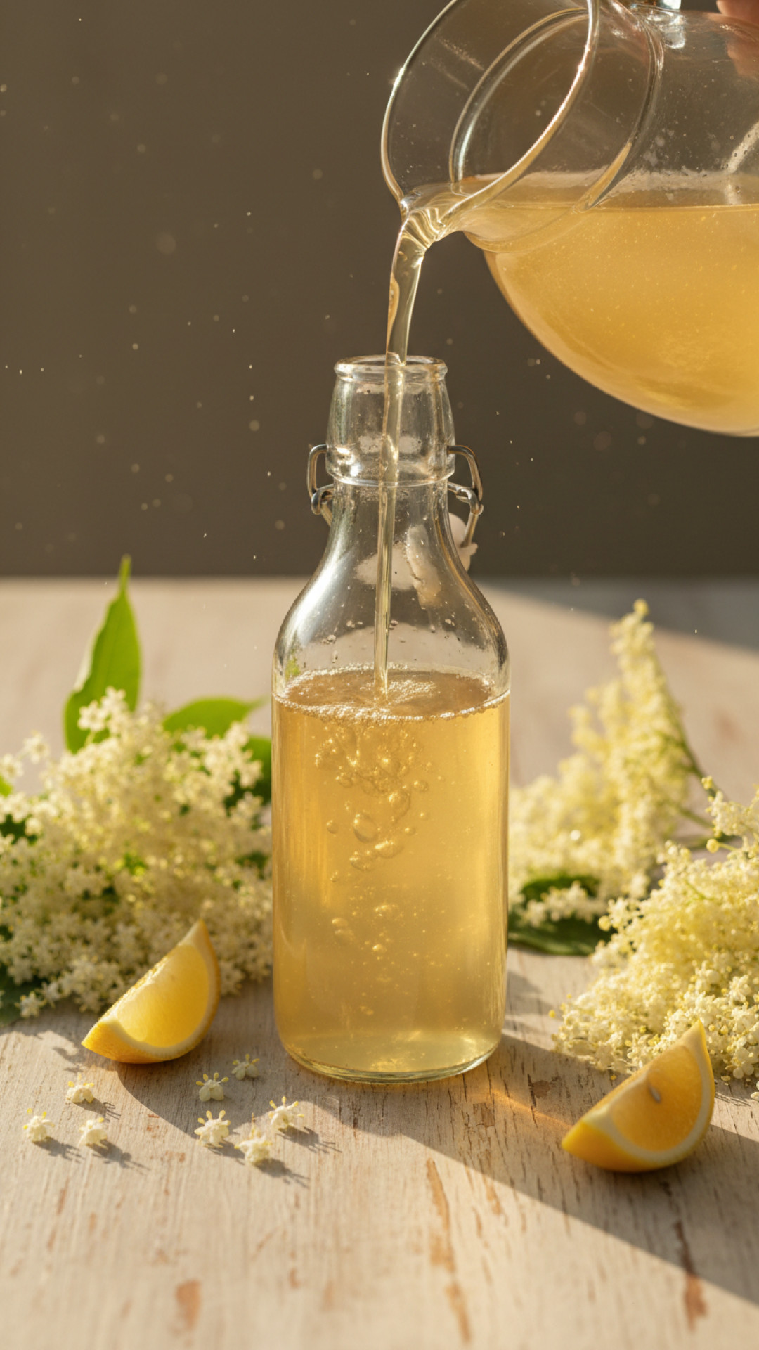 Frischer Holunderblütensirup Selbst Gemacht Preparation