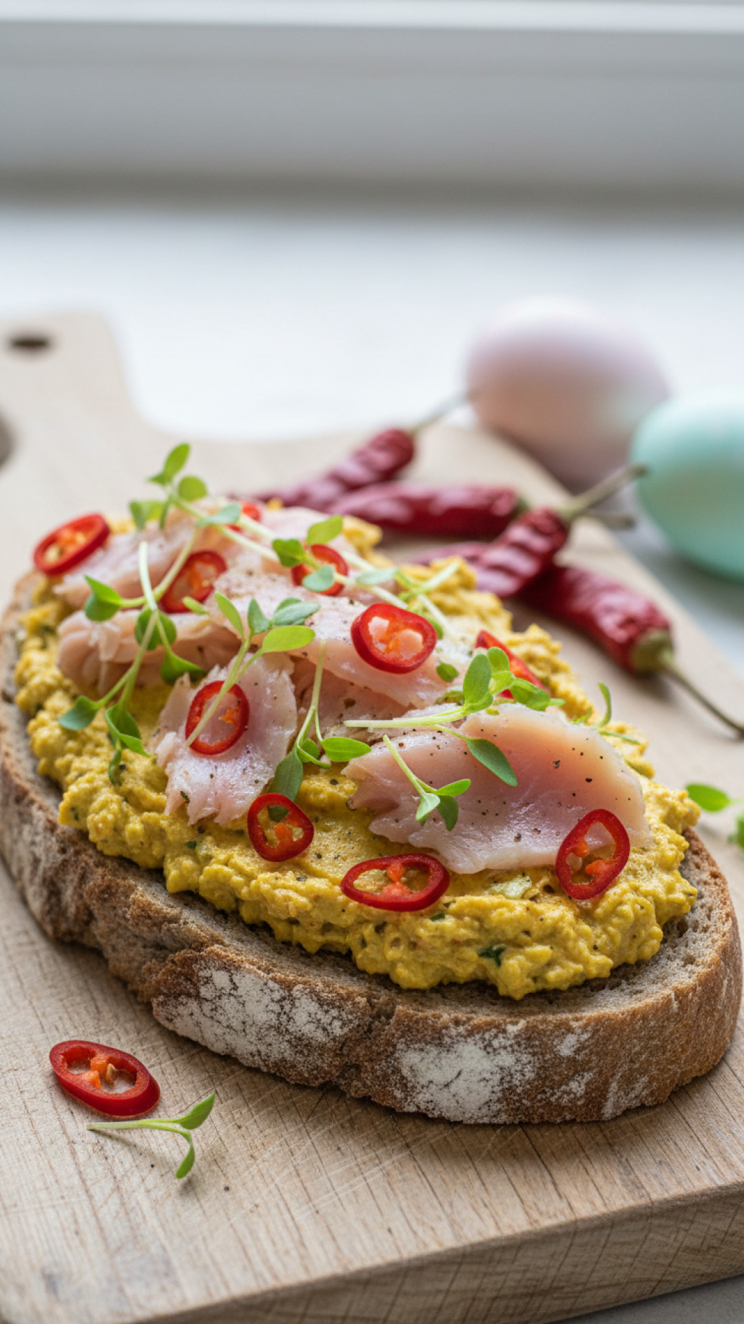 Frühlingshafte Eier-Muffins mit Spargel und Bärlauch Preparation