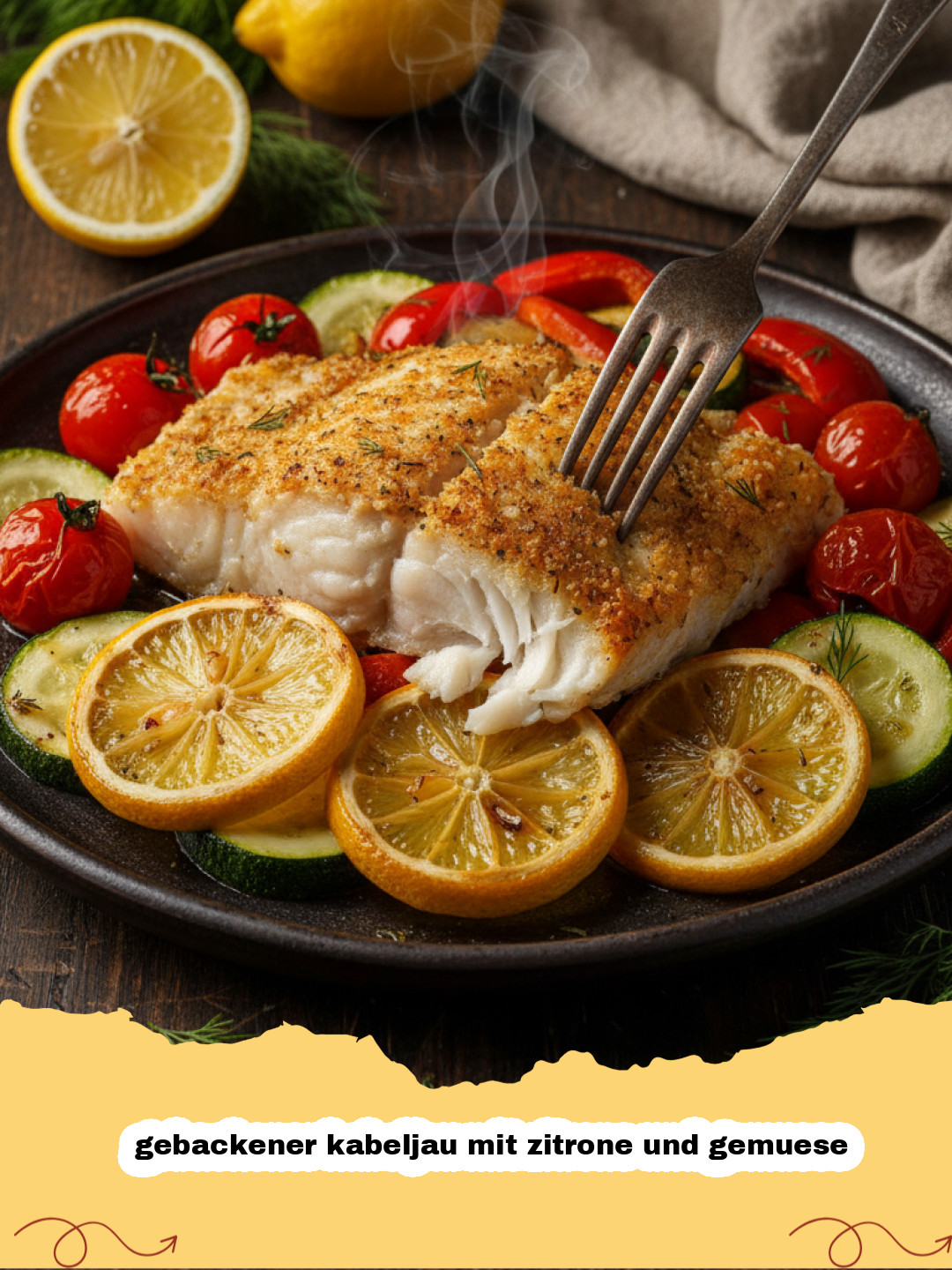 Gebackener Kabeljau mit Zitrone und Gemüse: Ein Leichtes und Gesundes Abendessen