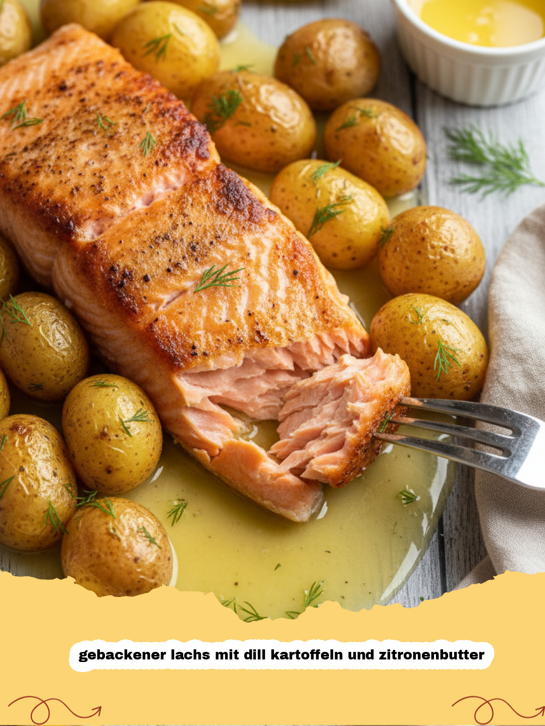 Gebackener Lachs mit Dill-Kartoffeln und Zitronenbutter: Ein Fest für die Sinne!