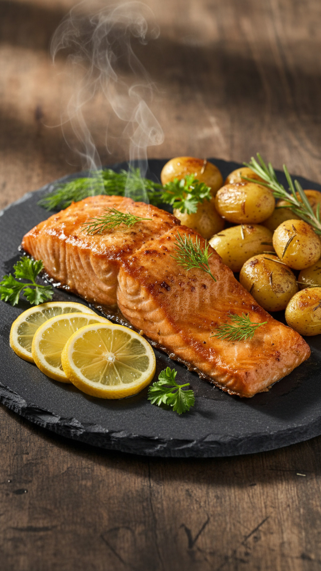 Gebackener Lachs mit Zitrone und Kräutern Preparation