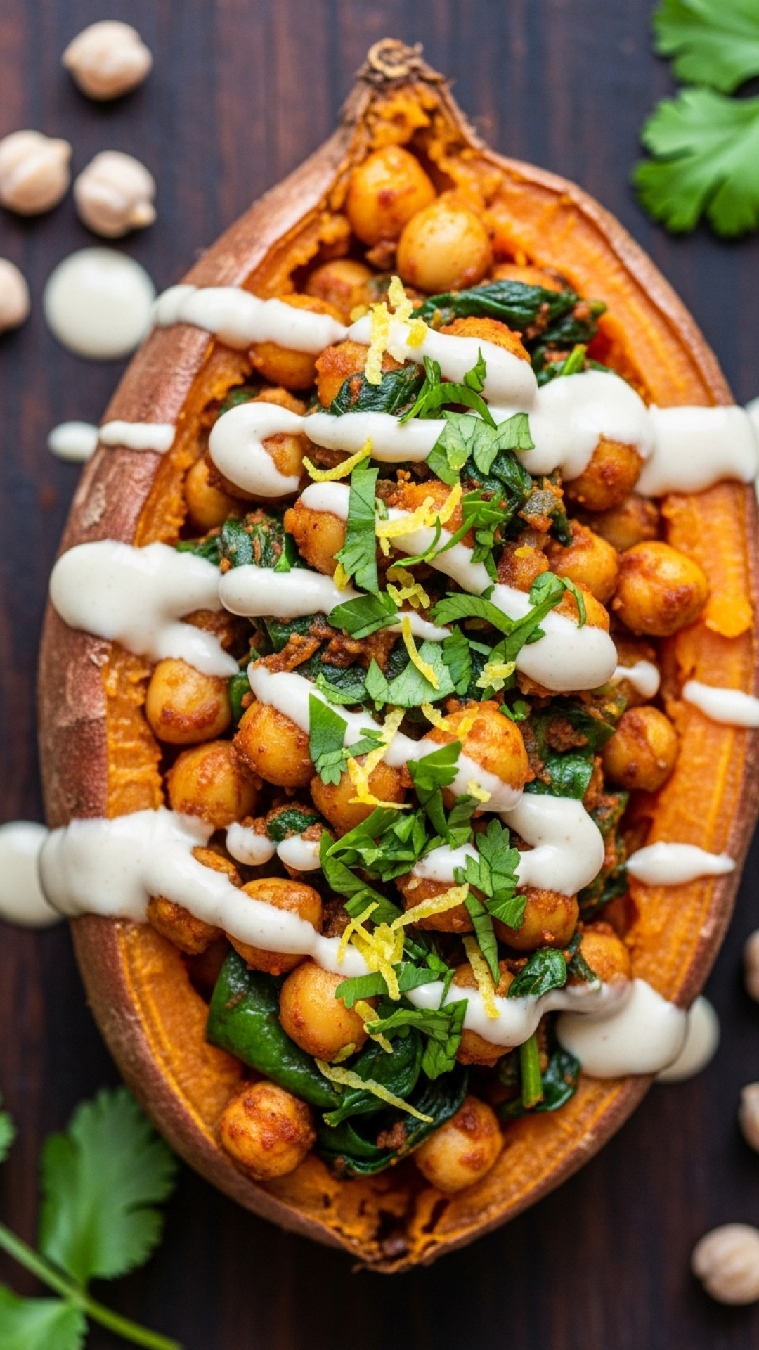 Gefüllte Ofen-Süßkartoffel 'Modern Style' Preparation