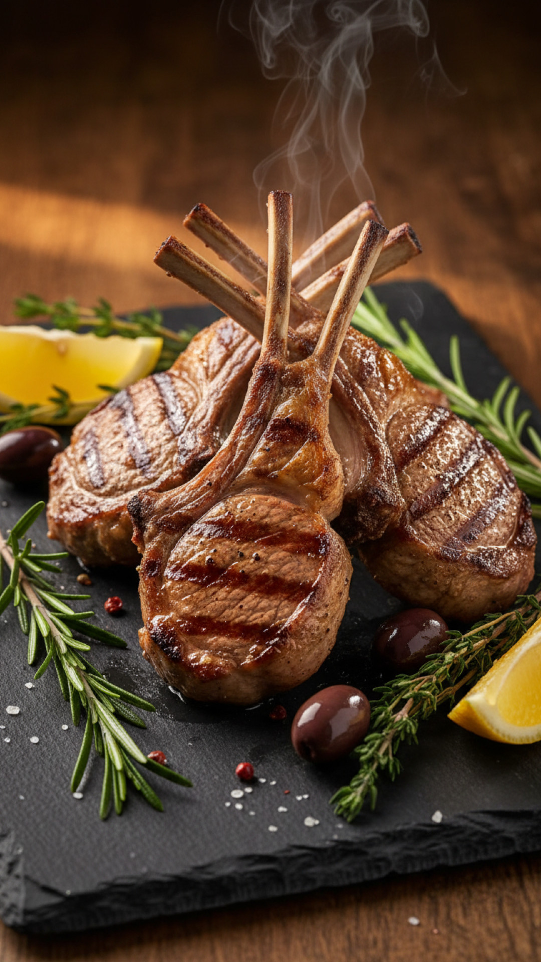 Gegrillte Lammkoteletts mit Rosmarin und Thymian Preparation