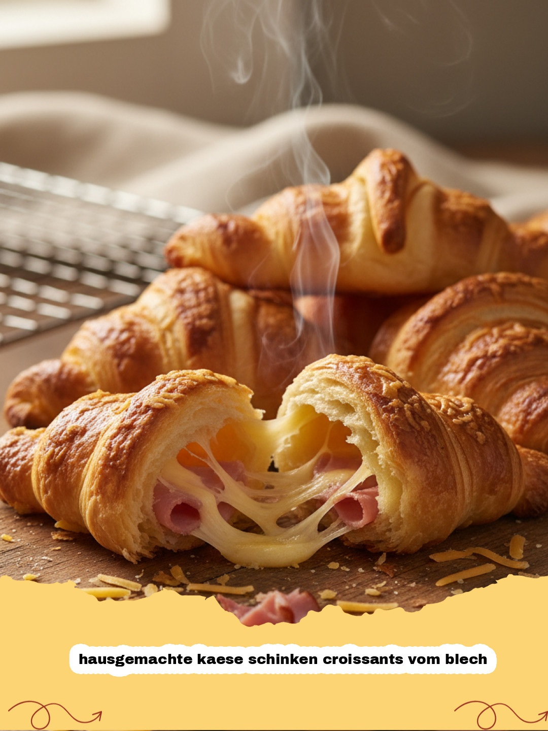 Knusprige Glücksmomente: Selbstgemachte Käse-Schinken-Croissants vom Blech