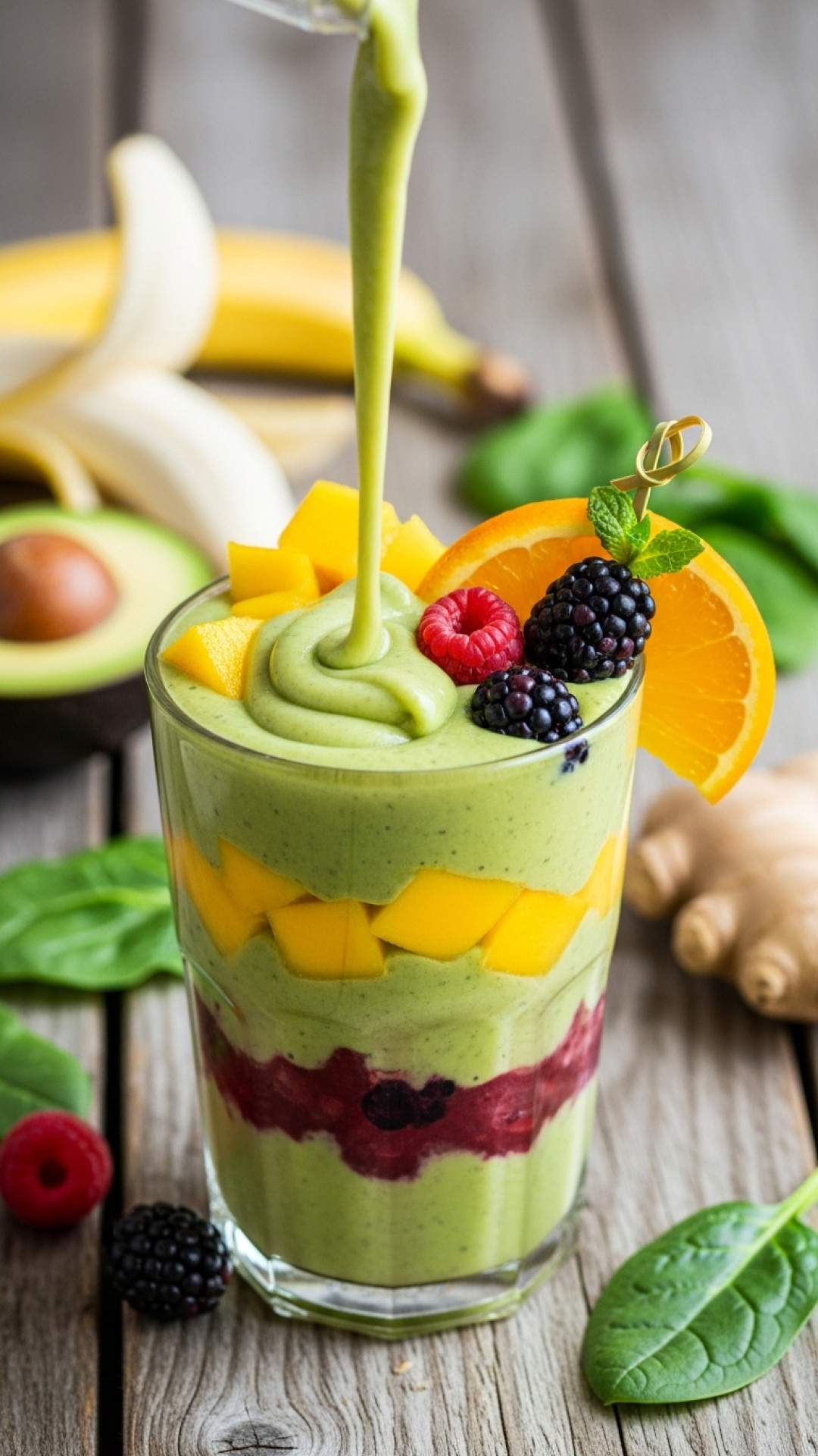 Grüner Power-Smoothie für den perfekten Start Preparation