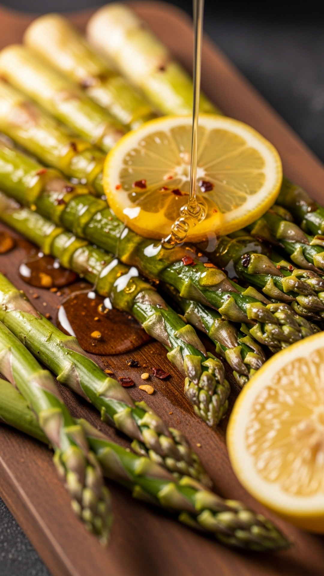 Grüner Spargel mit Zitrone, Knoblauch und Kirschtomaten Preparation