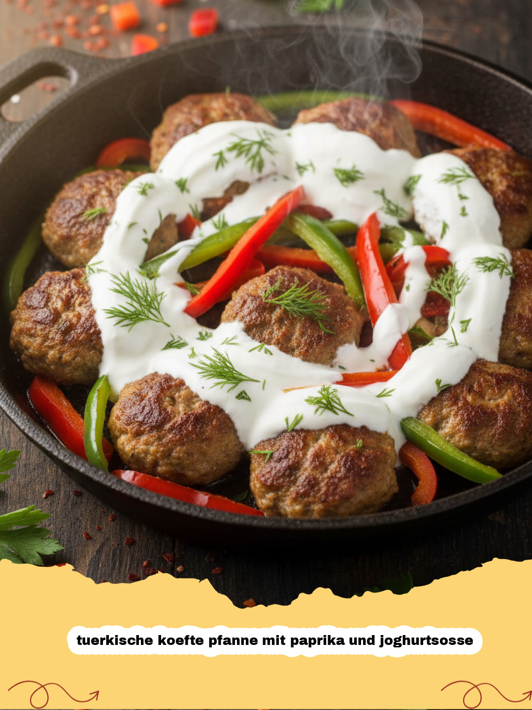 Türkische Köfte Pfanne mit Paprika und Joghurtsoße: Ein orientalisches Festmahl