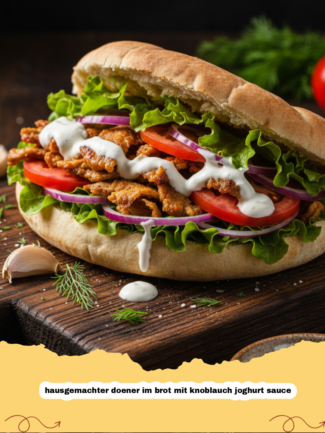 Dein Ultimatives Rezept: Hausgemachter Döner im Brot mit Knoblauch-Joghurt-Sauce