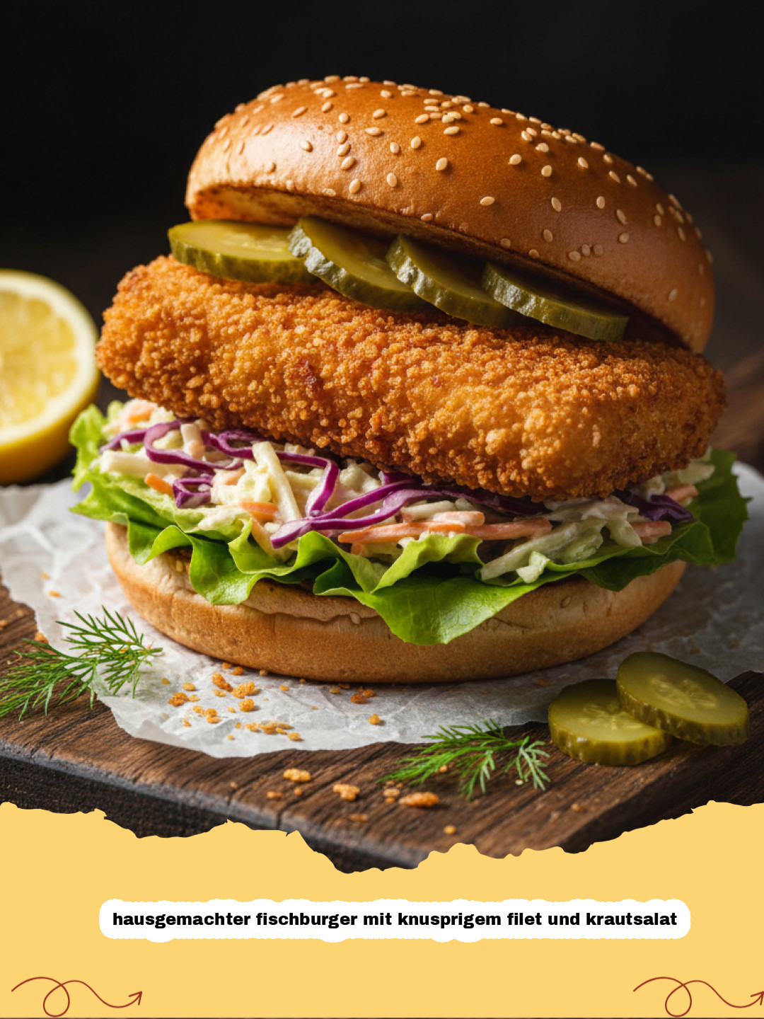 Der Traum vom Meer auf Brötchen: Dein Hausgemachter Fischburger mit Knusprigem Filet und Krautsalat