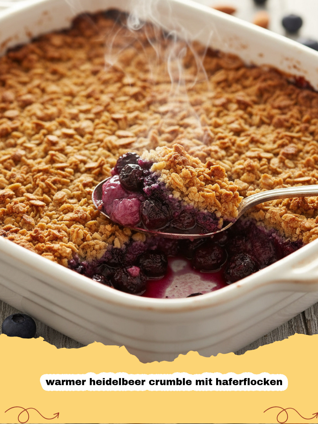Knuspriger Heidelbeer Crumble mit Haferflocken – Das gesunde Soulfood Rezept