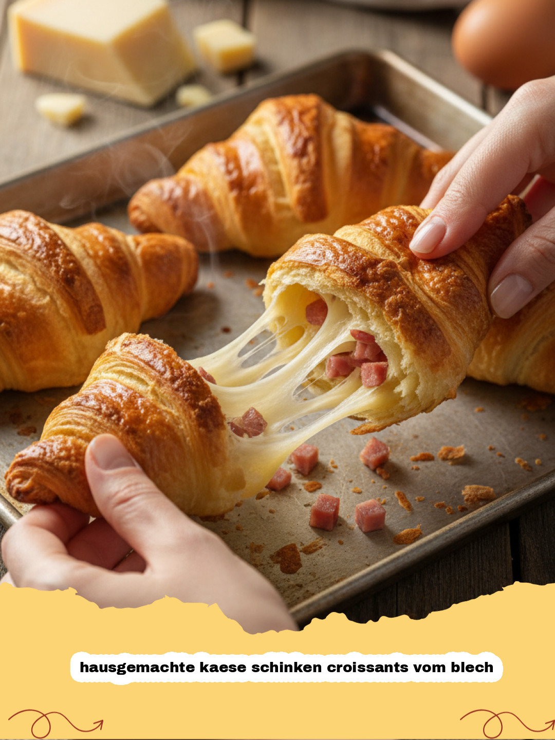 Herzhafte Käse-Schinken-Croissants vom Blech: Dein neuer Lieblings-Snack!