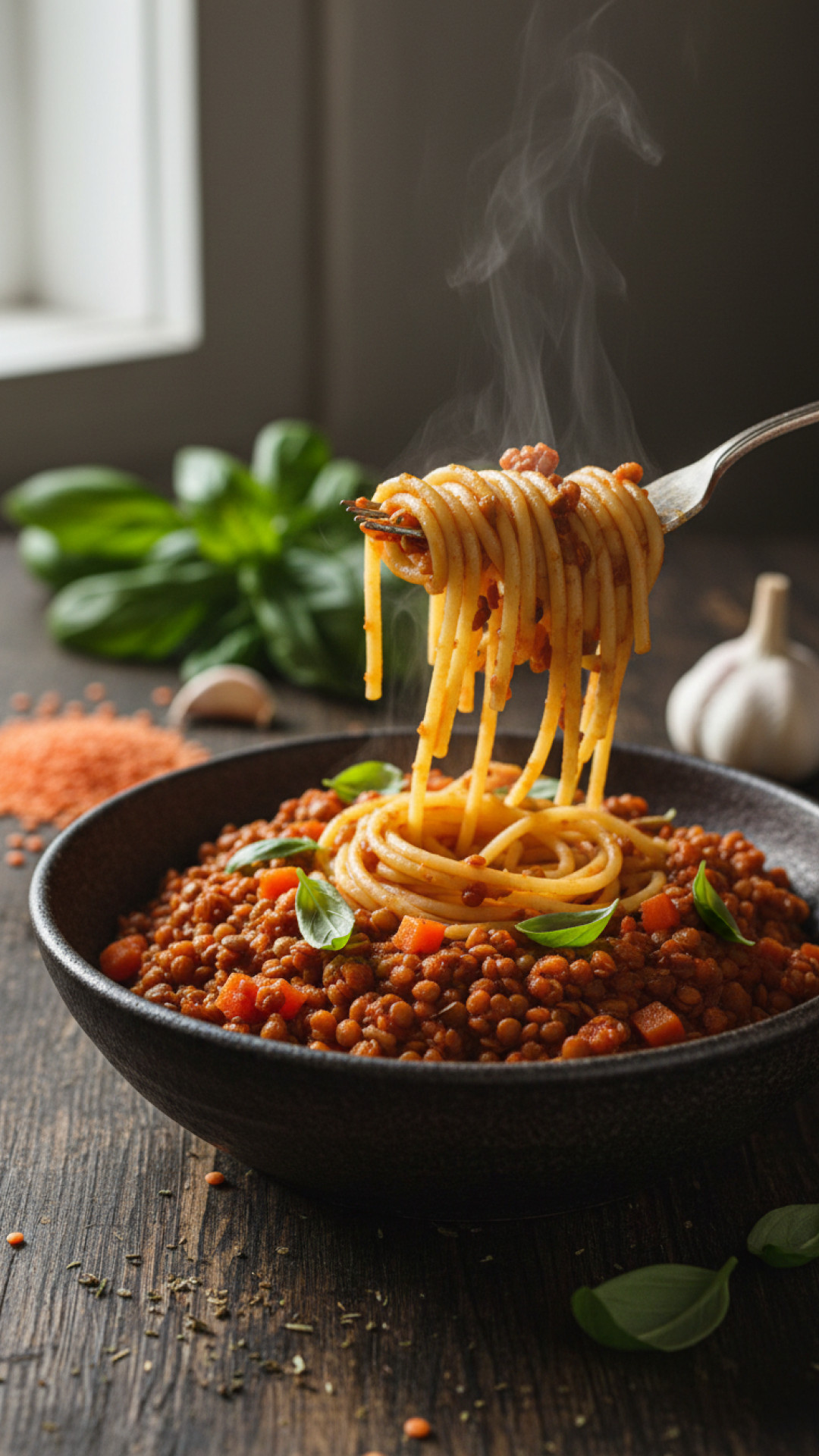 Herzhafte Vegane Linsen Bolognese Preparation