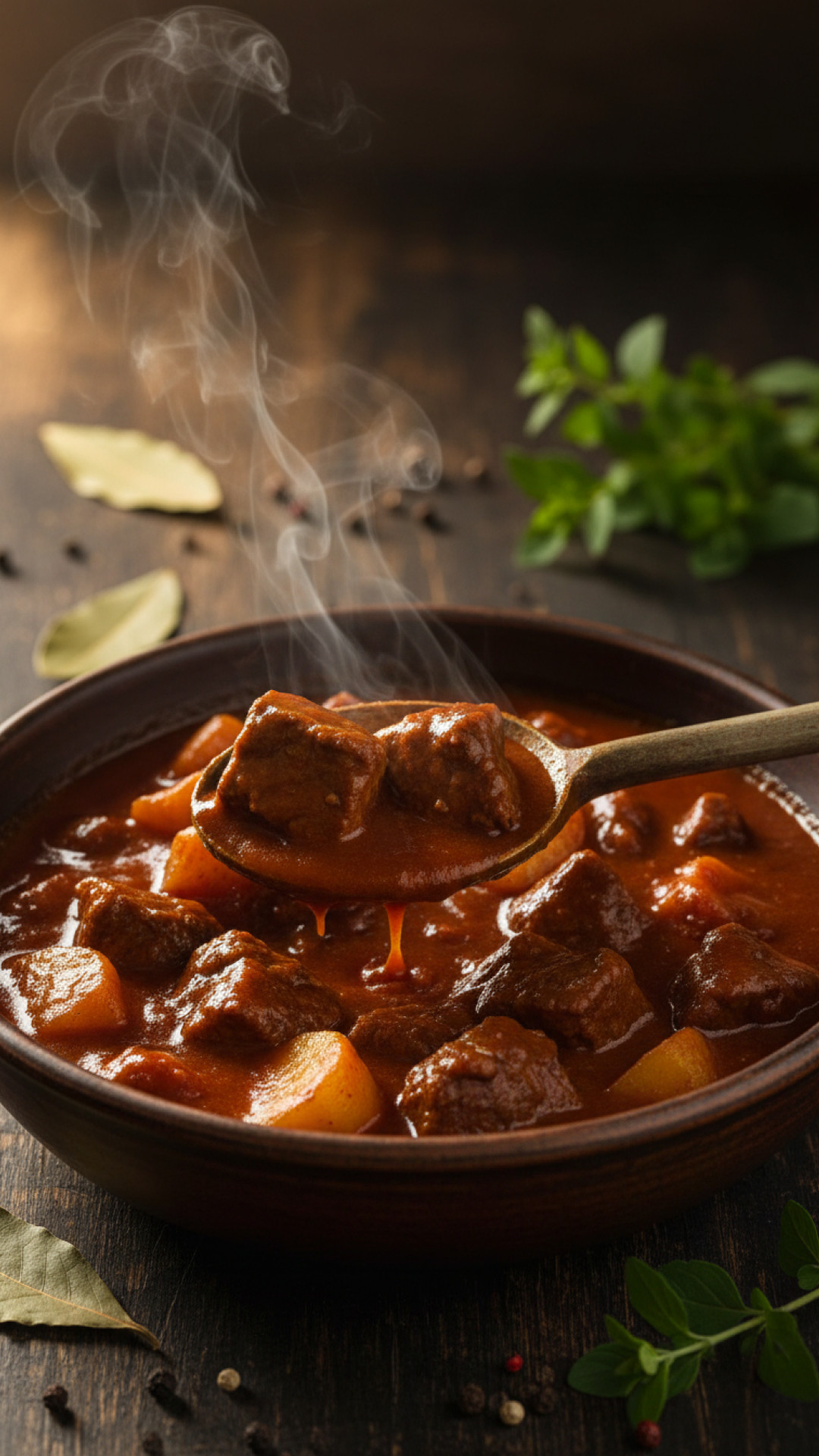 Herzhaftes Rindergulasch mit Kartoffeln Preparation