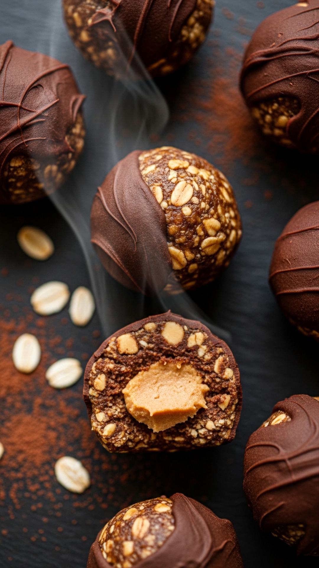 Himmlische Kakao-Energiebällchen mit Nuss-Crunch Preparation