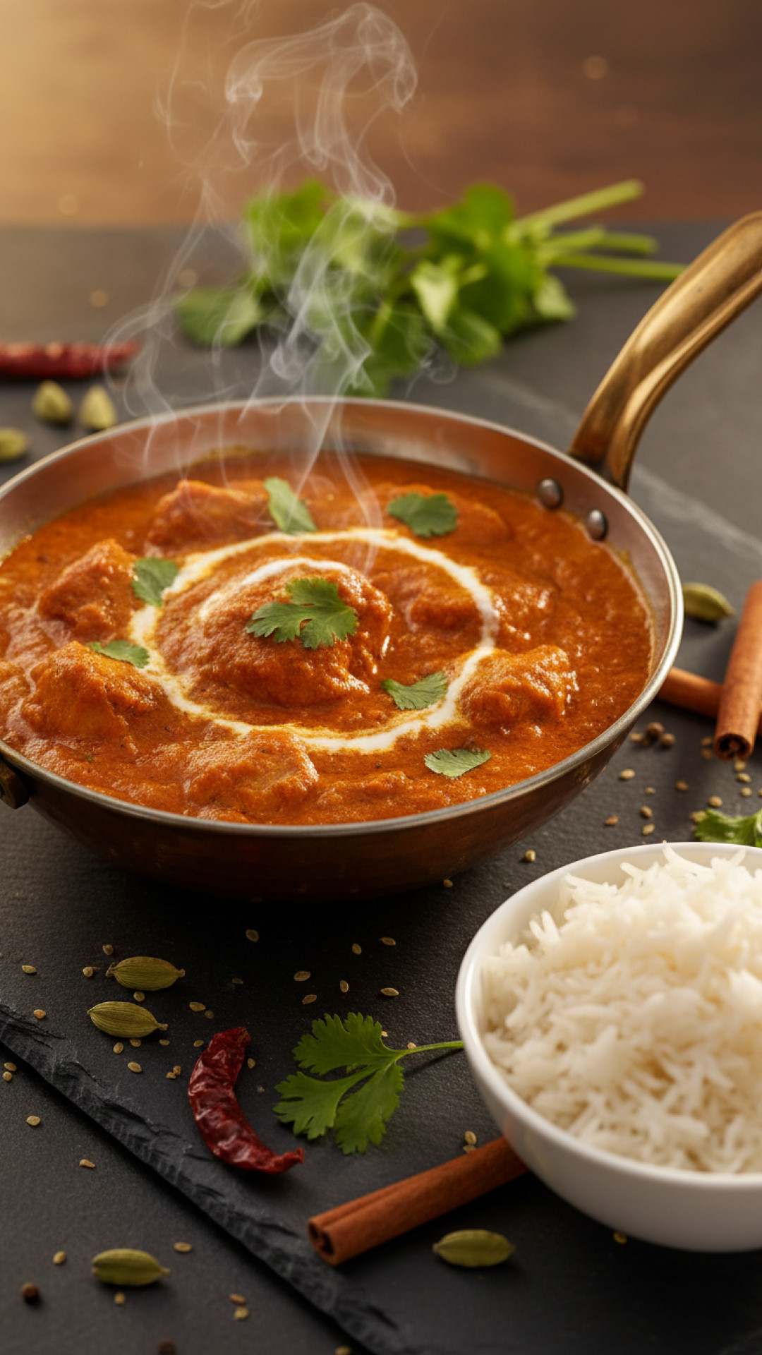 Indisches Butterhähnchen (Murgh Makhani) mit Basmatireis Preparation