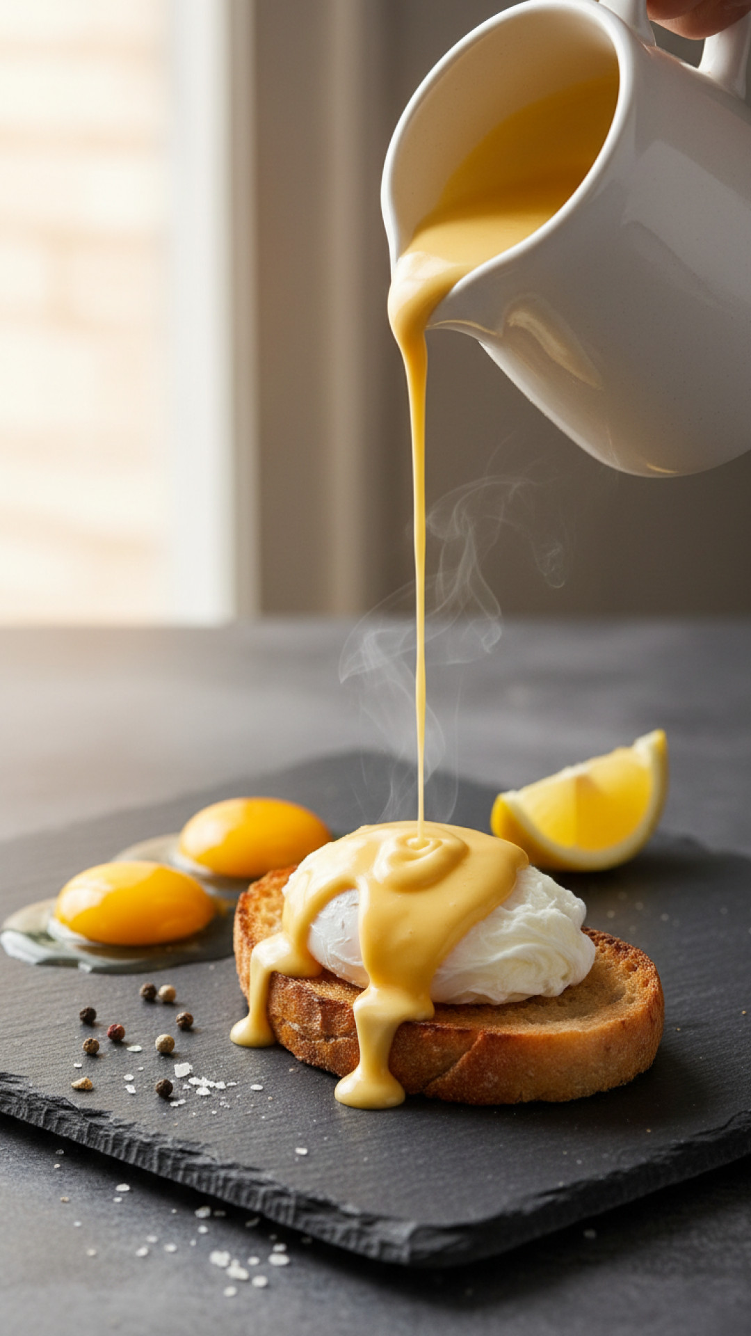 Klassische Sauce Hollandaise Preparation