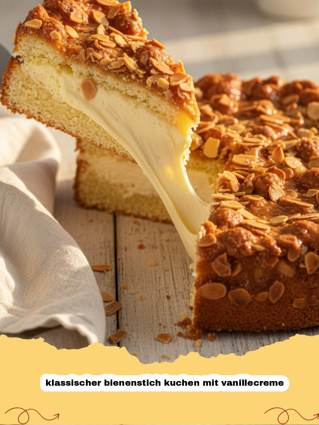 Klassischer Bienenstich Kuchen mit Vanillecreme: Das Traditionsrezept