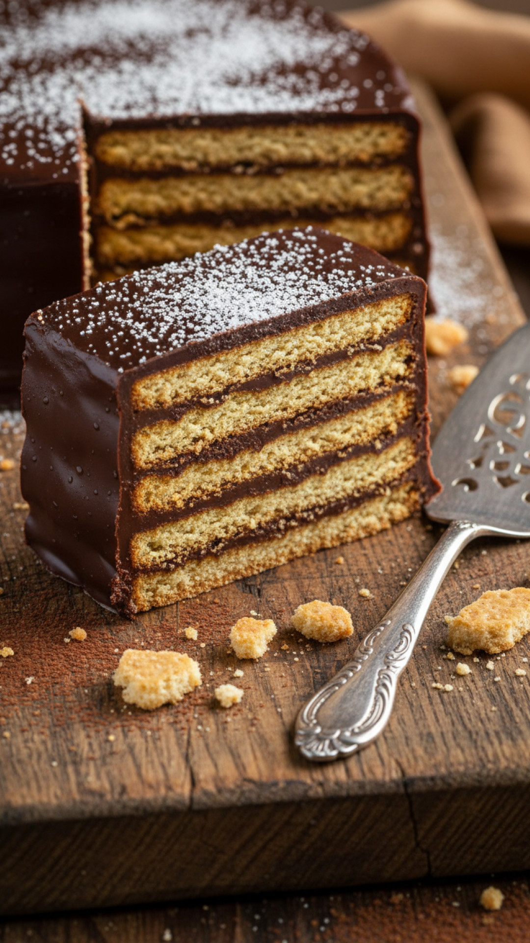 Klassischer Kalter Hund Schoko Keks Kuchen Preparation