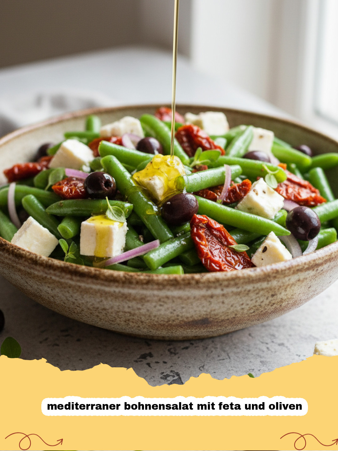 Mediterraner Bohnensalat mit Feta und Oliven – Gesund & Erfrischend