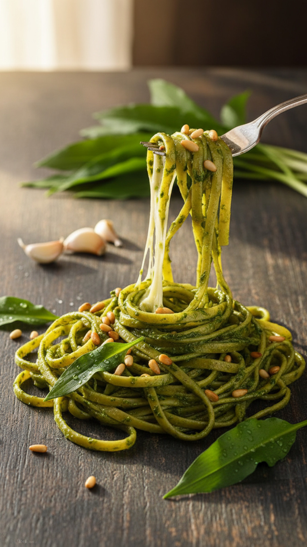 Klassisches Bärlauchpesto mit Pinienkernen Preparation